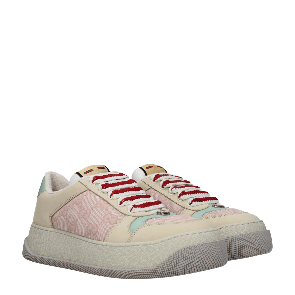 Gucci Sneakers Donna Camoscio Beige Rosa