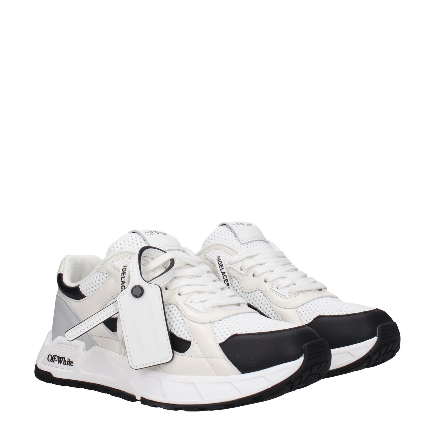 Off-White Sneakers Uomo Tessuto Bianco Nero