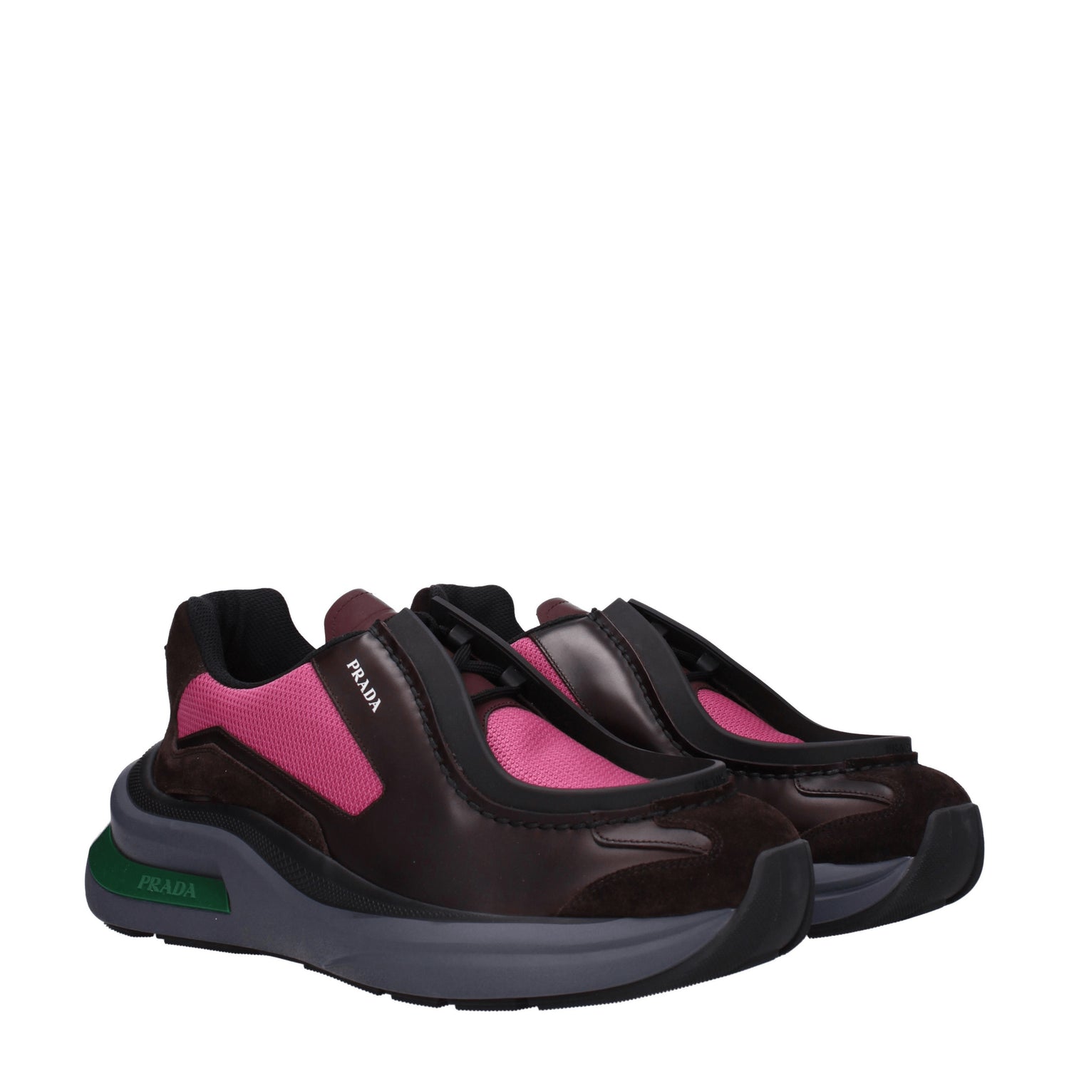 Prada Sneakers Uomo Pelle Marrone Peonia