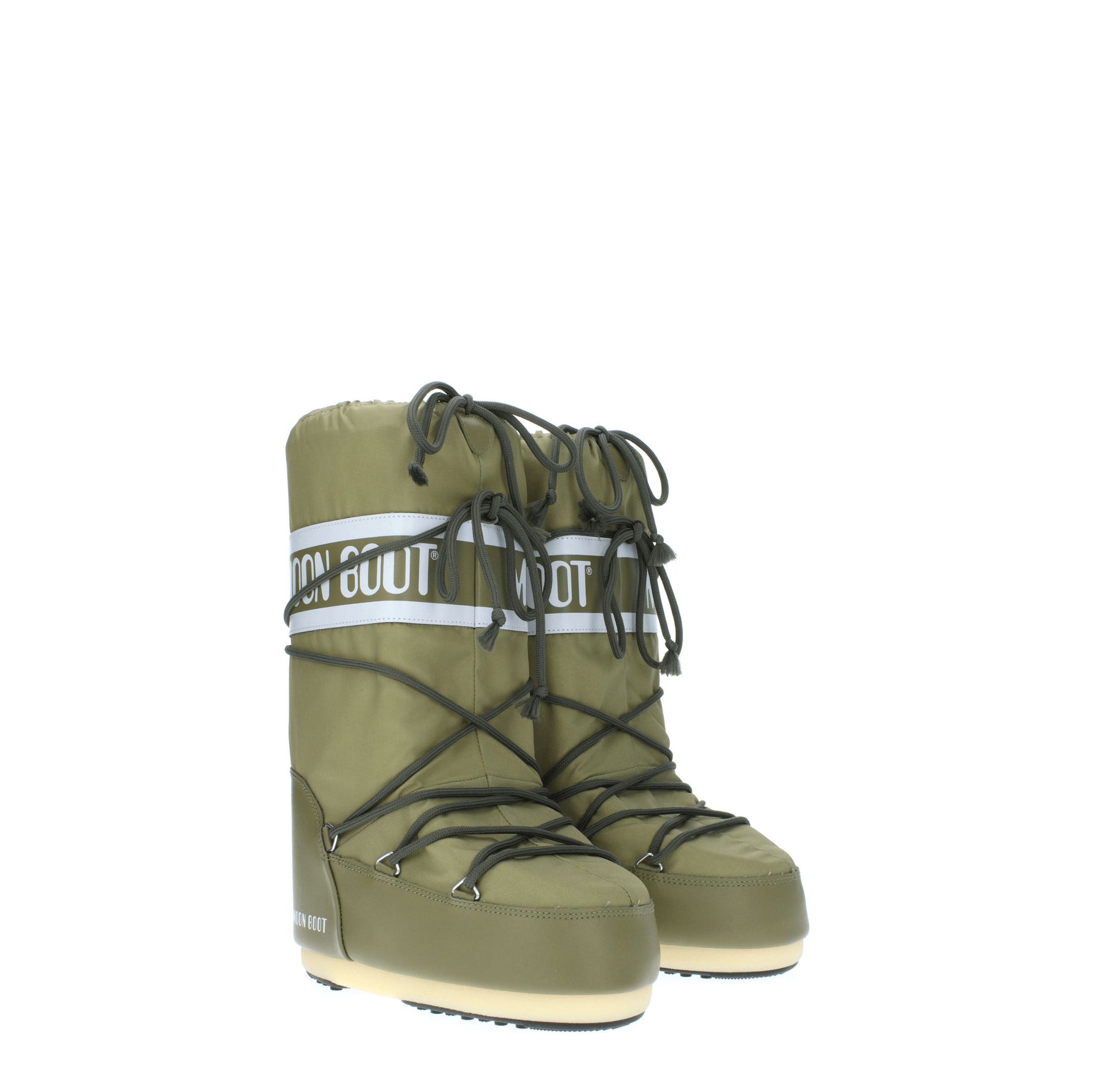 Moon Boot Stivaletti Donna Tessuto Verde Cachi