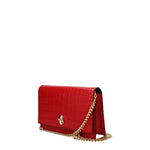 Alexander McQueen Borse a Tracolla skull Donna Pelle Rosso Rossetto