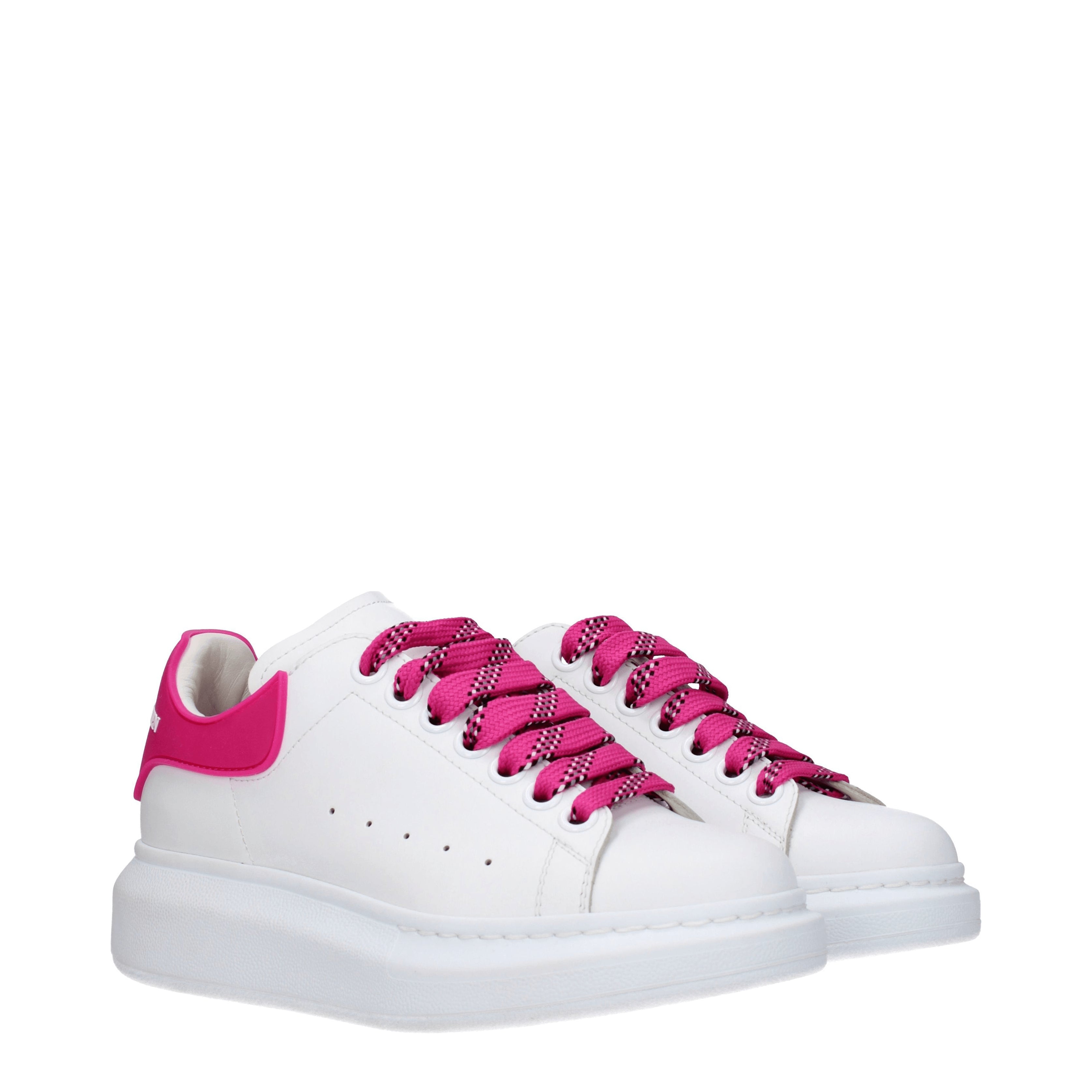 Alexander McQueen Sneakers Oversize Donna Pelle Bianco Rosa Fluo B Exit B Exit top shop online