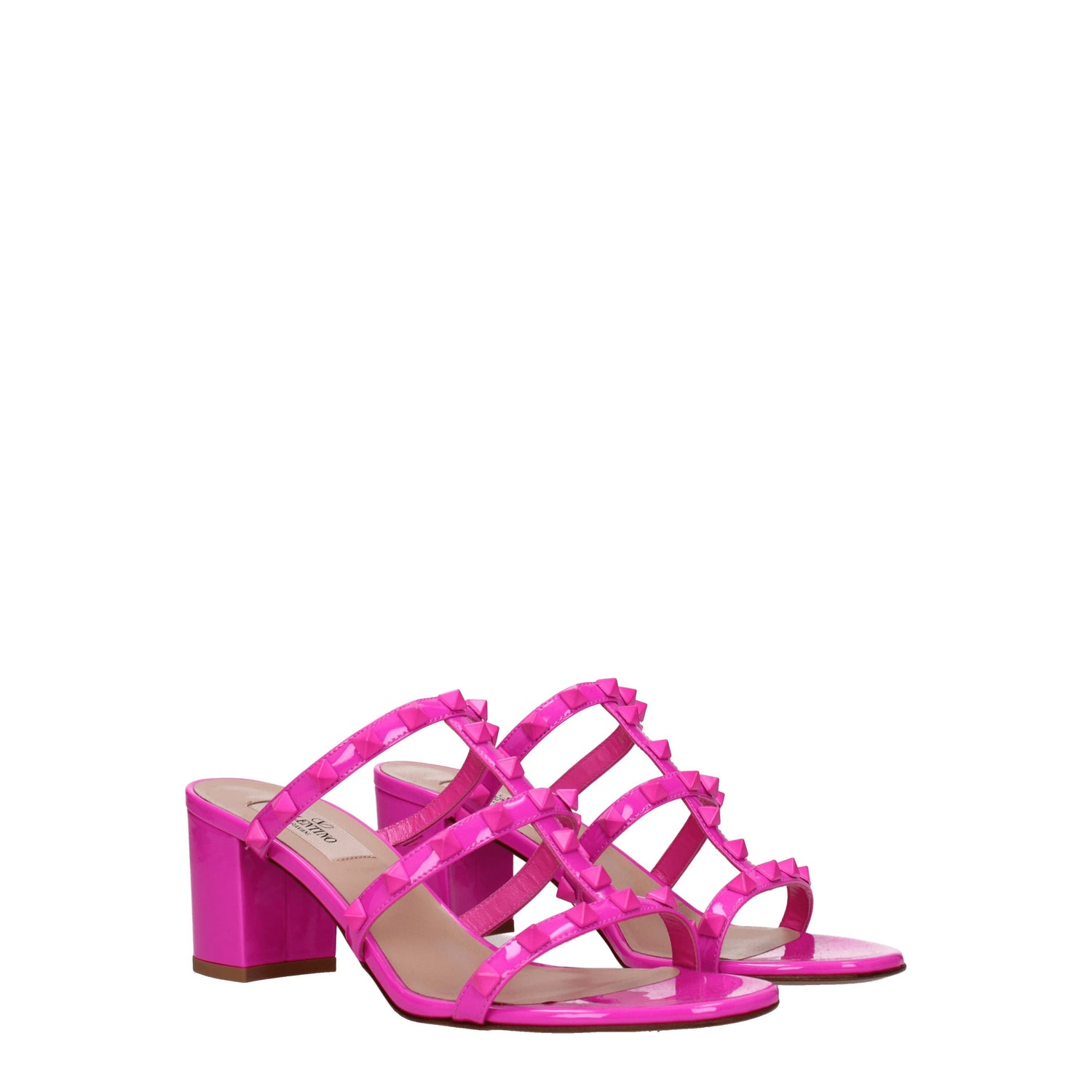 Valentino Garavani Sandali rockstud Donna Vernice Rosa Ultra Pink