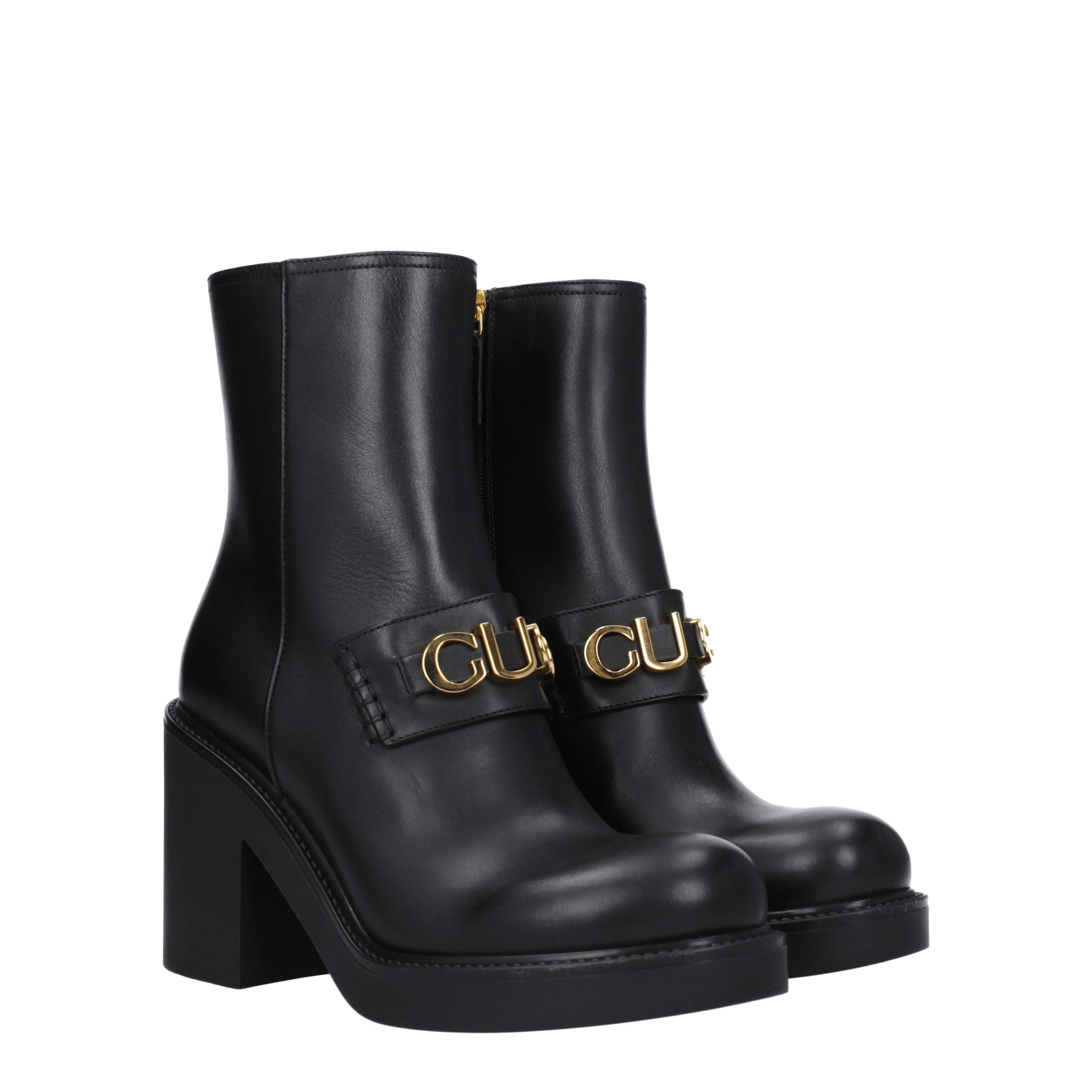 Leather gucci boots shops