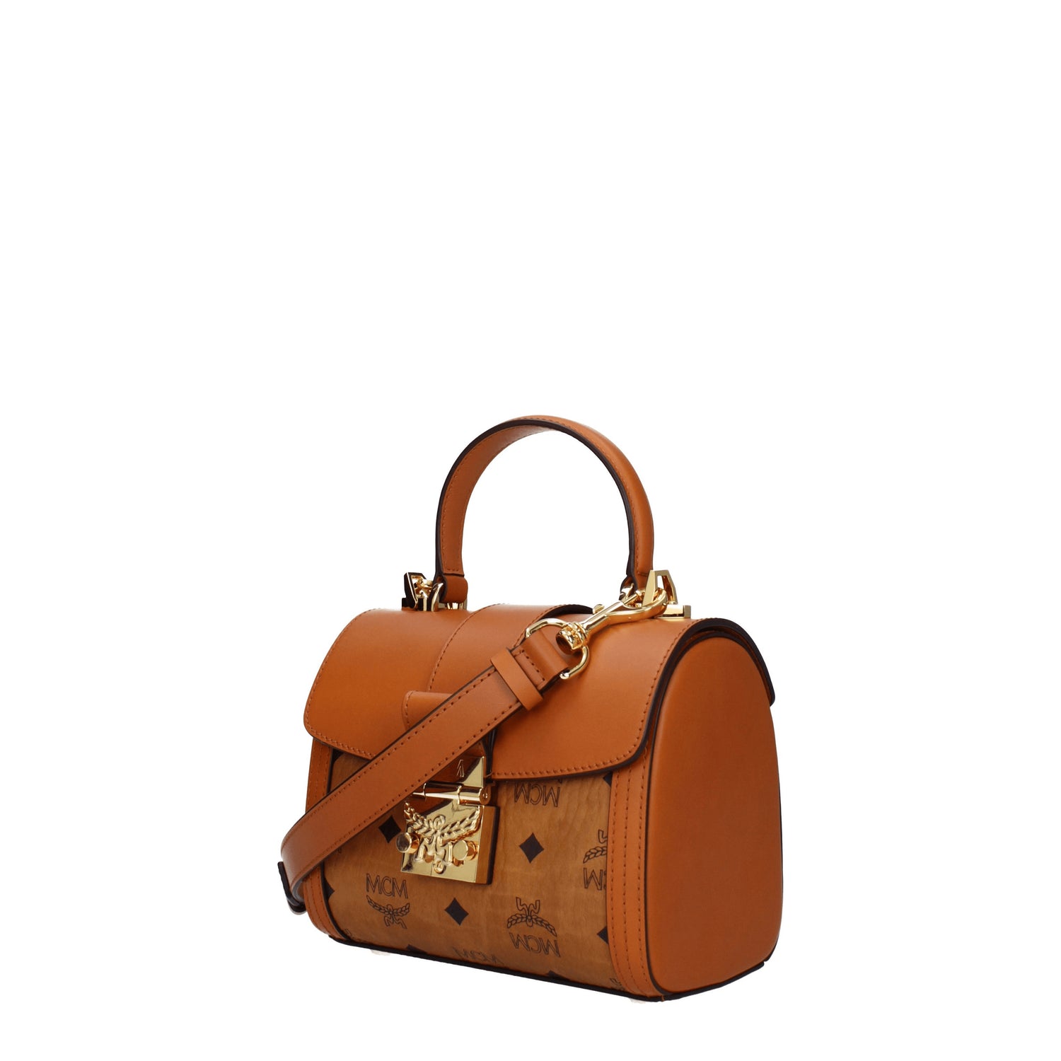 MCM Borse a Mano Donna Pelle Marrone Cognac