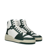 Saint Laurent Sneakers Donna Pelle Bianco Verde Scuro