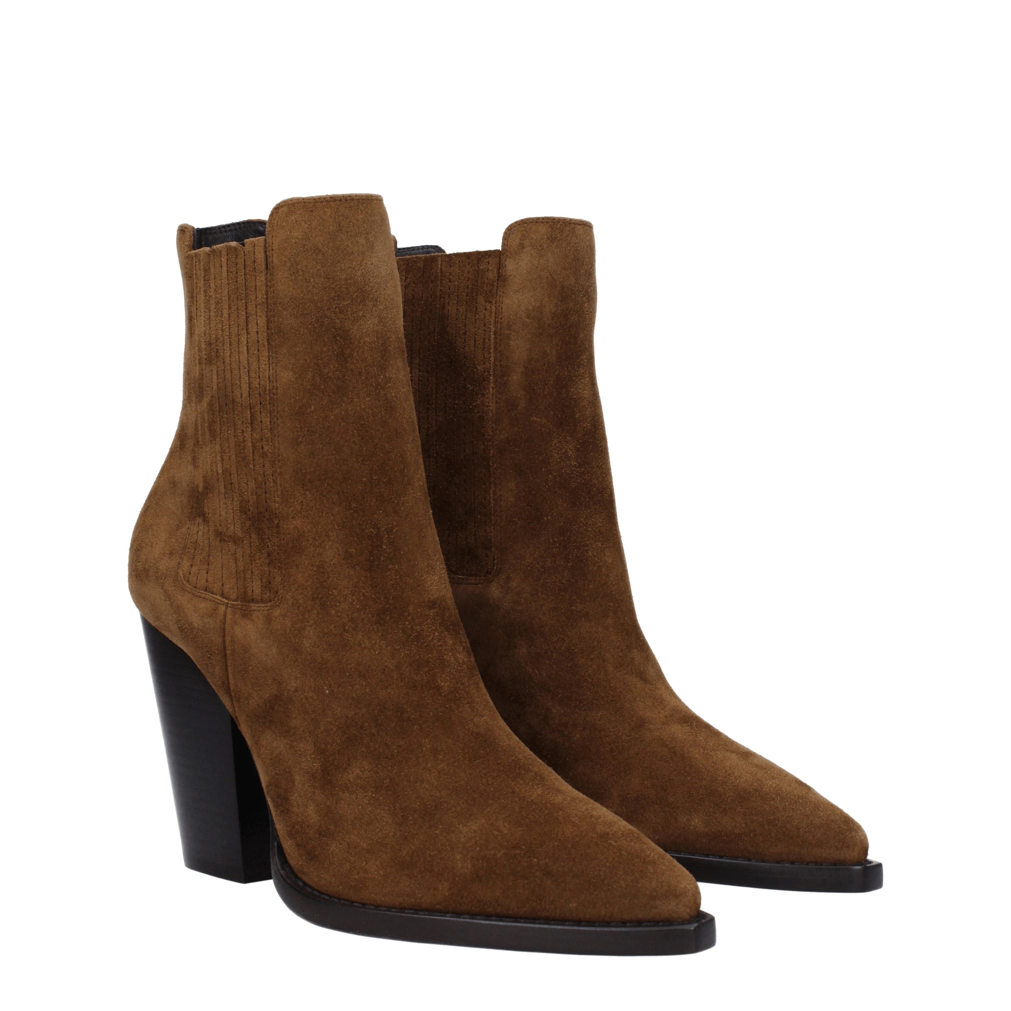 Saint Laurent Ankle Boots Women Suede Brown Land B Exit B Exit top shop online