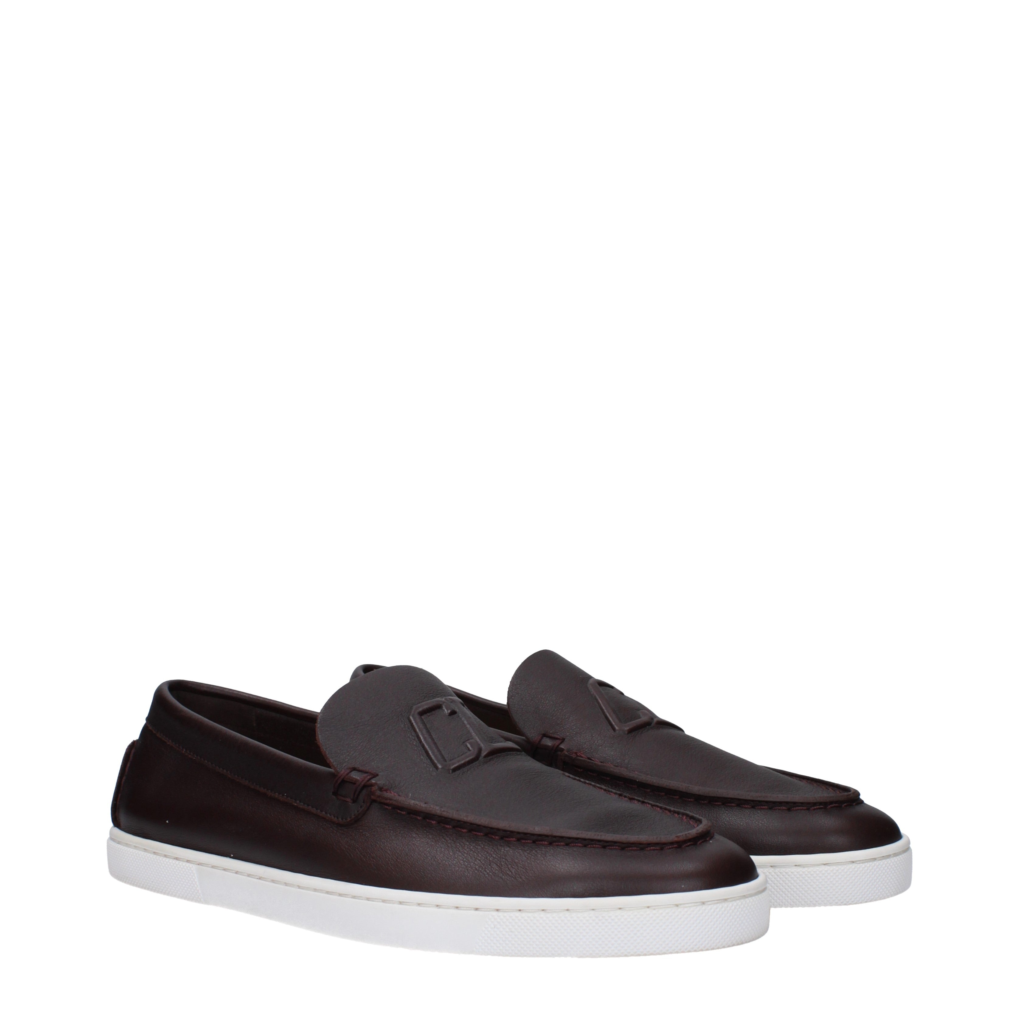 Louboutin Slip on Men Leather Brown Express B Exit B Exit top shop online