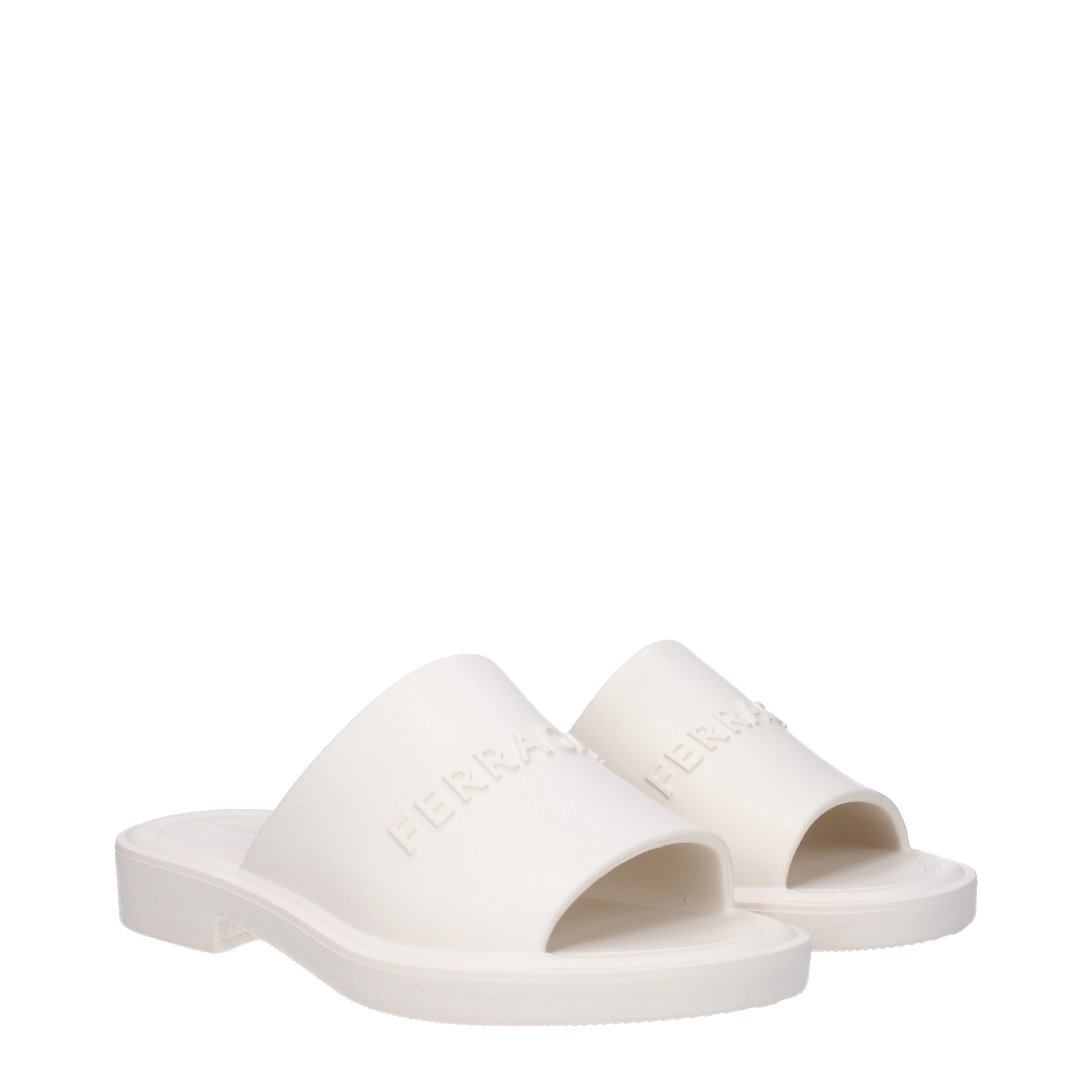 White ferragamo slides sales