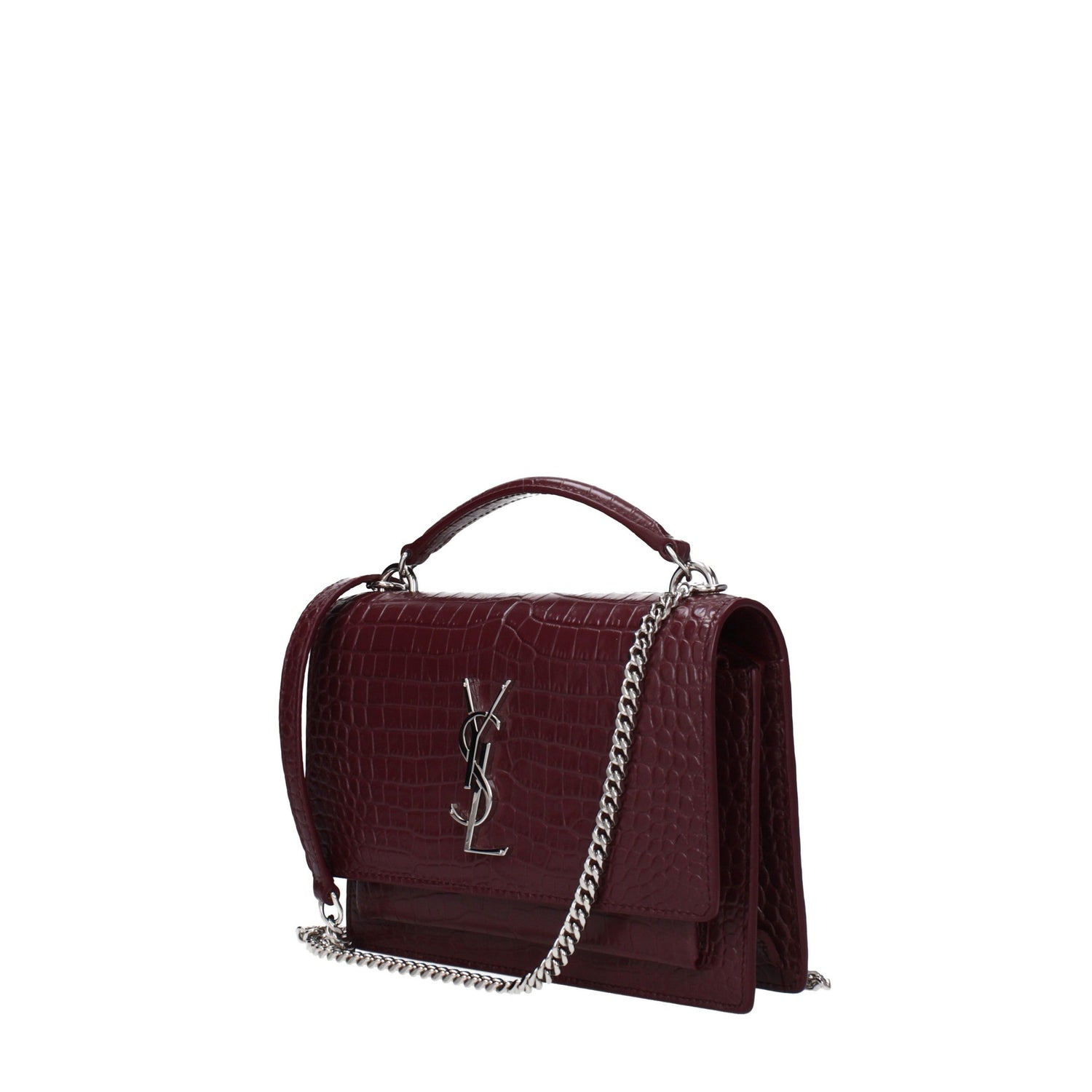 Saint Laurent Borse a Mano Sunset Donna Pelle Rosso/Cabernet