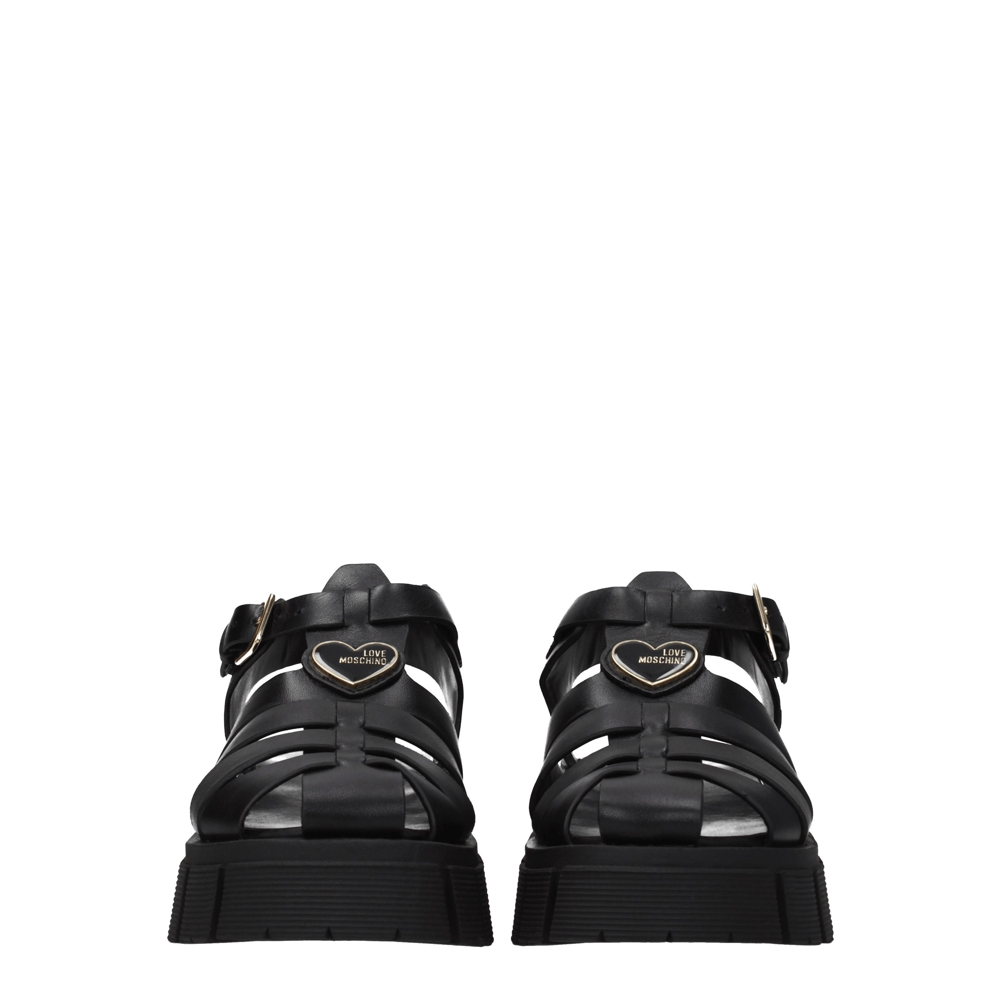 LOVE MOSCHINO black/lime green sandals in hotsell synthetic leather sizes 6-11 (US)