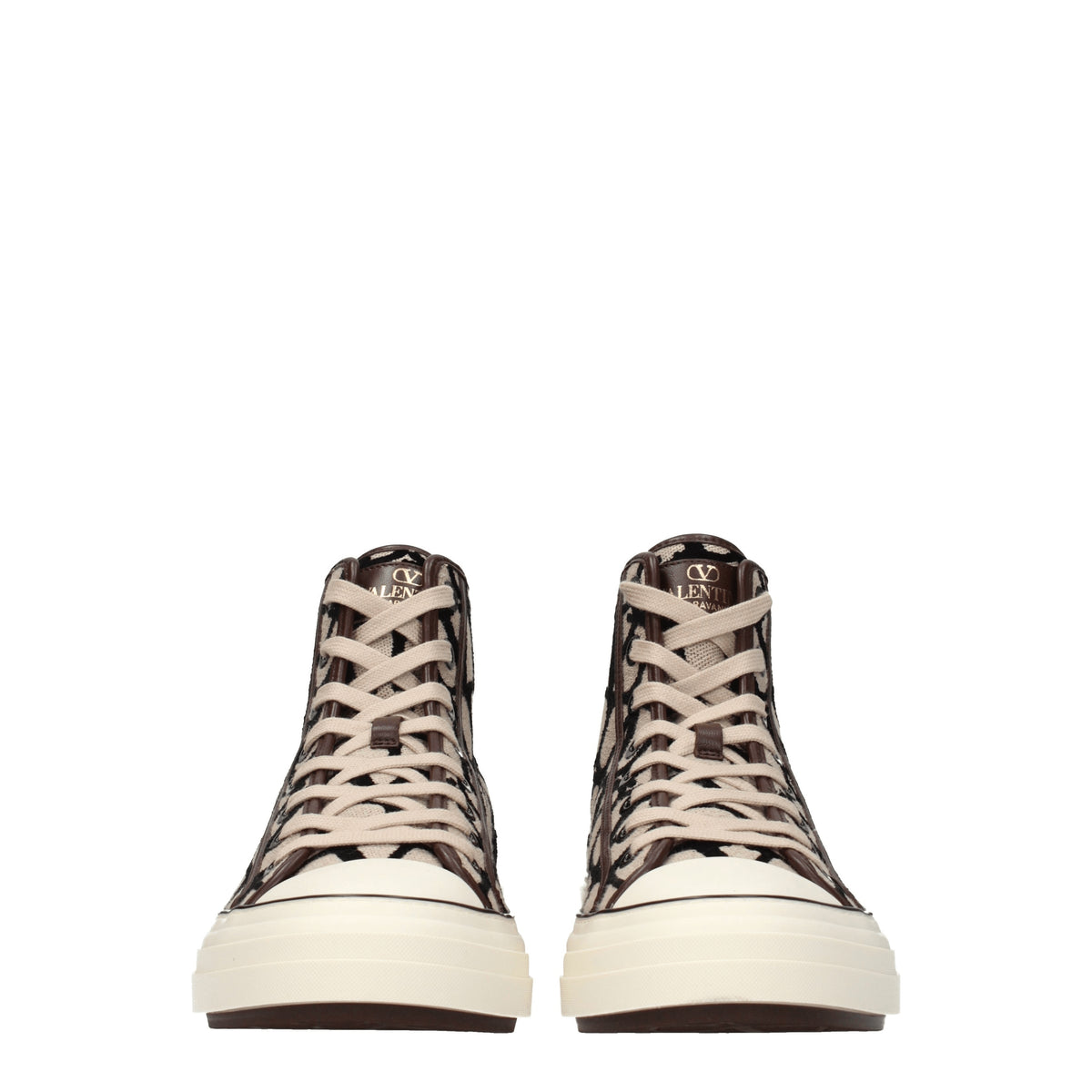 Valentino Garavani Sneakers Uomo Tessuto Beige Nero