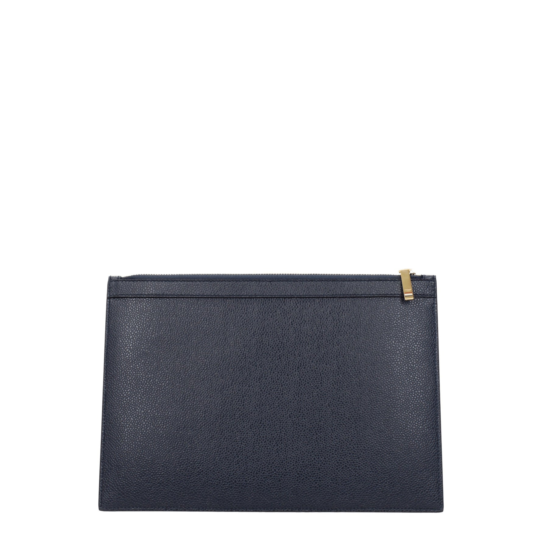 Thom Browne Pochette Uomo Pelle Beige Blu Navy