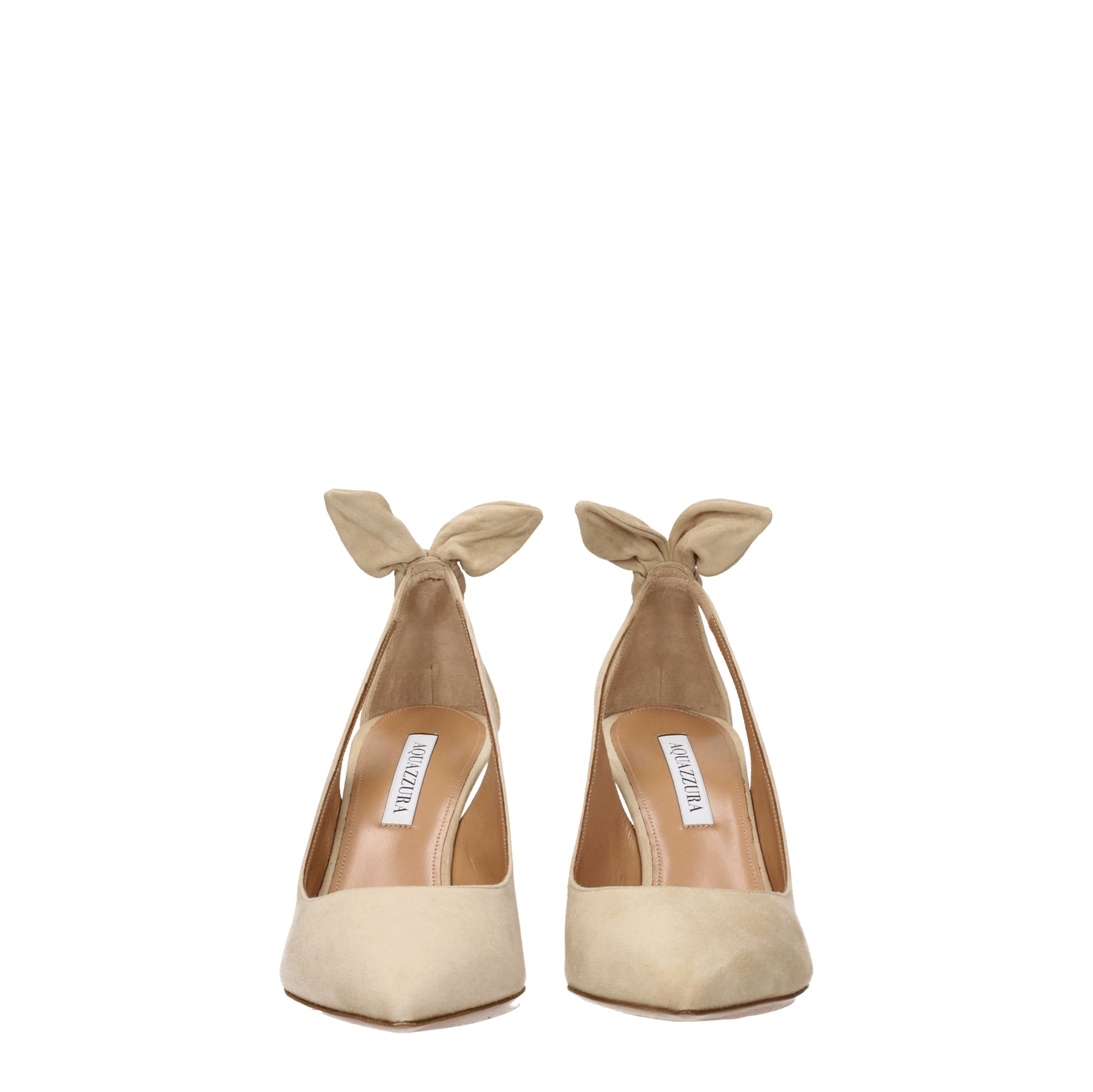 Aquazzura Décolleté bow tie Donna Camoscio Beige Rosa Carne