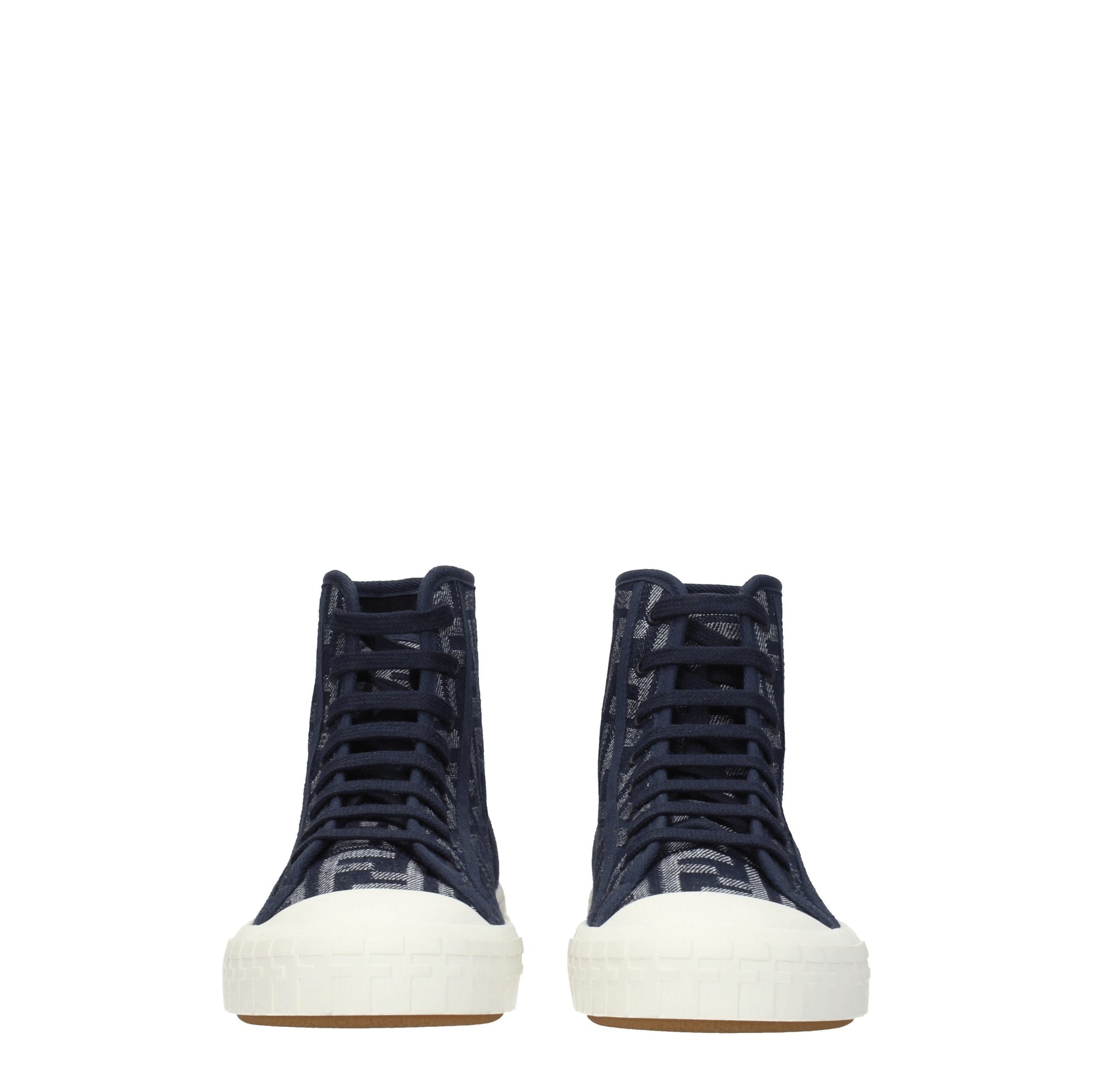 Fendi Sneakers domino Uomo Tessuto Blu Denim