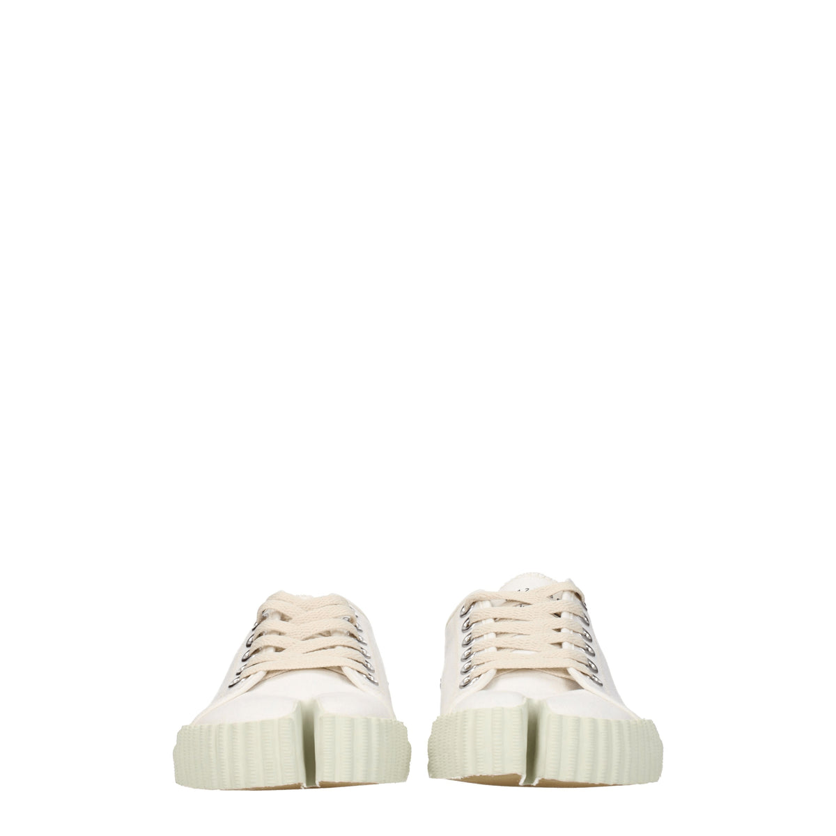 Maison Margiela Sneakers tabi Donna Tessuto Beige Beige Chiaro