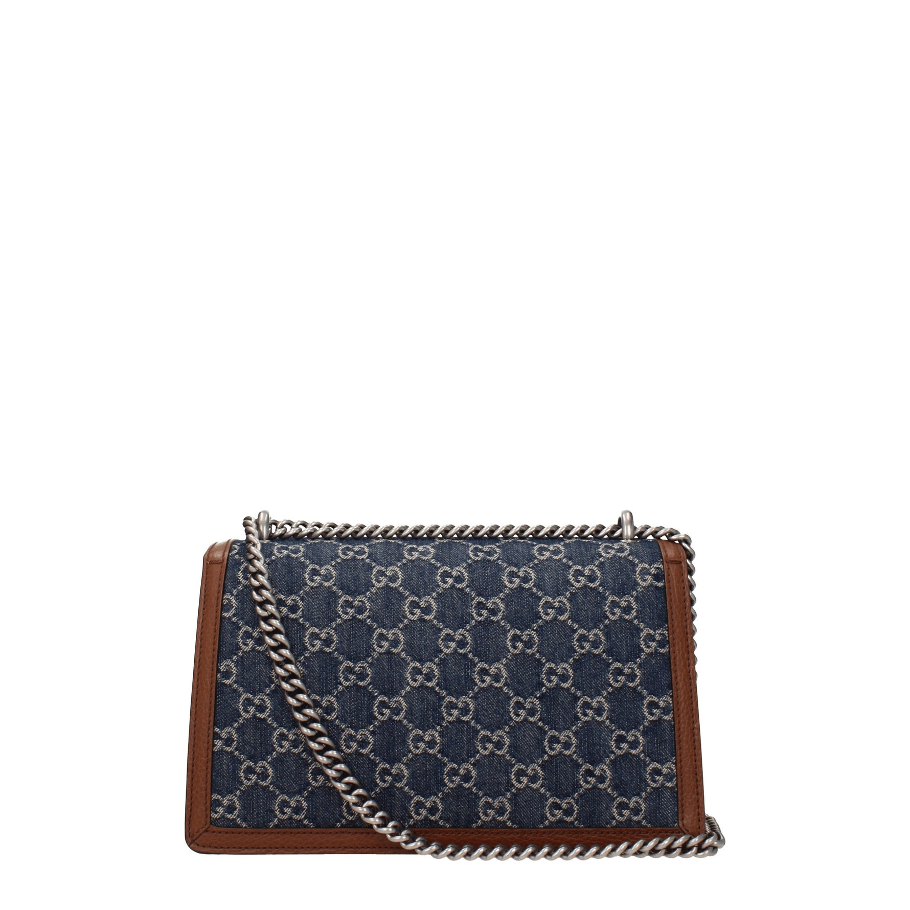 Gucci Borse a Spalla Donna Tessuto Blu Cuoio