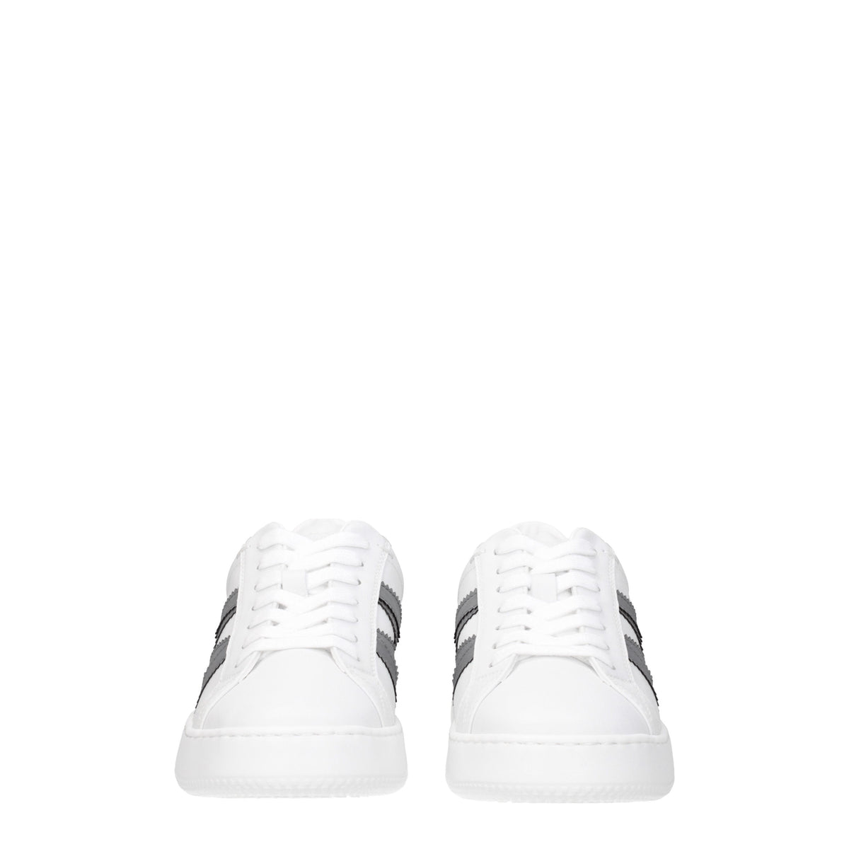 Moncler Sneakers Donna Pelle Bianco Argento