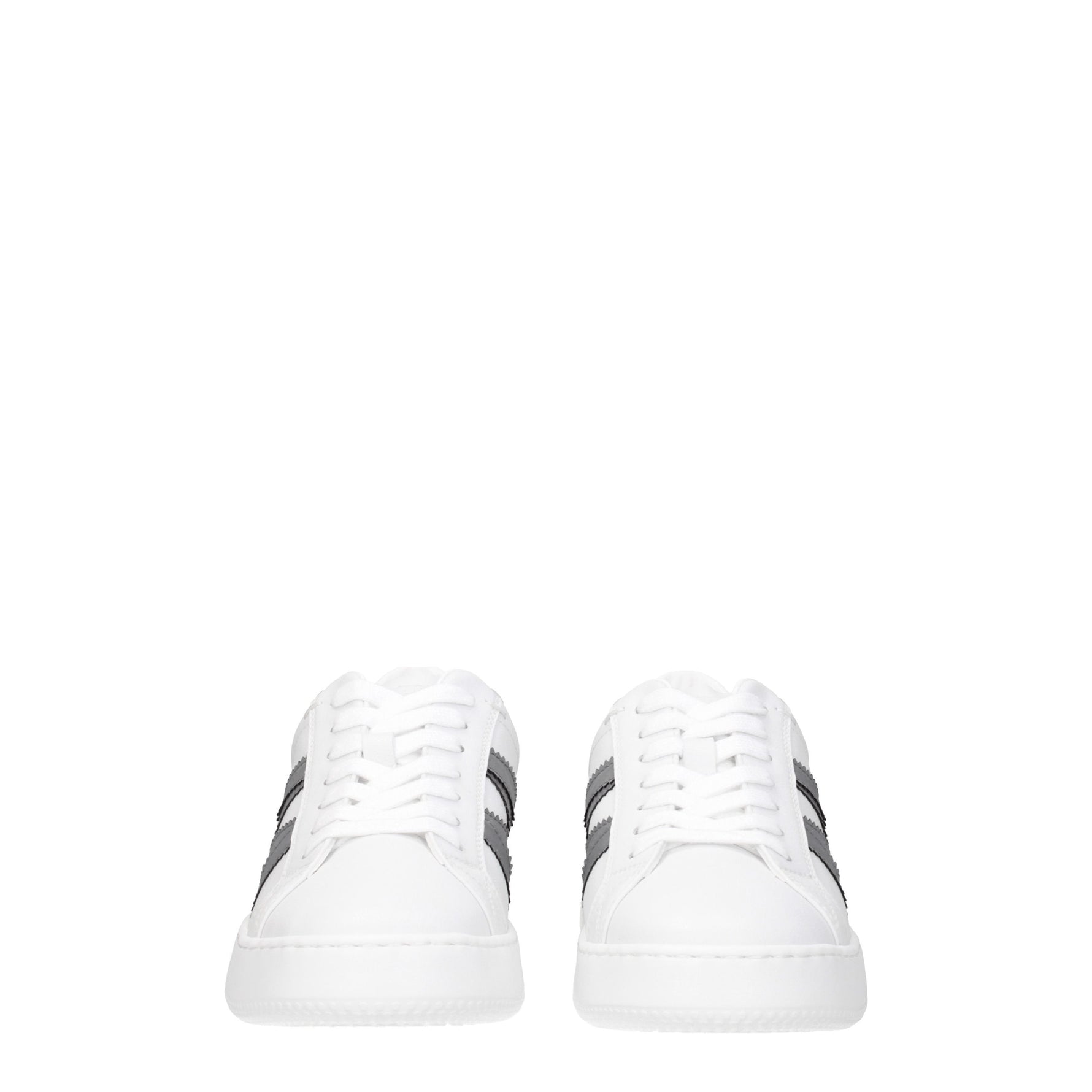 Moncler Sneakers Donna Pelle Bianco Argento