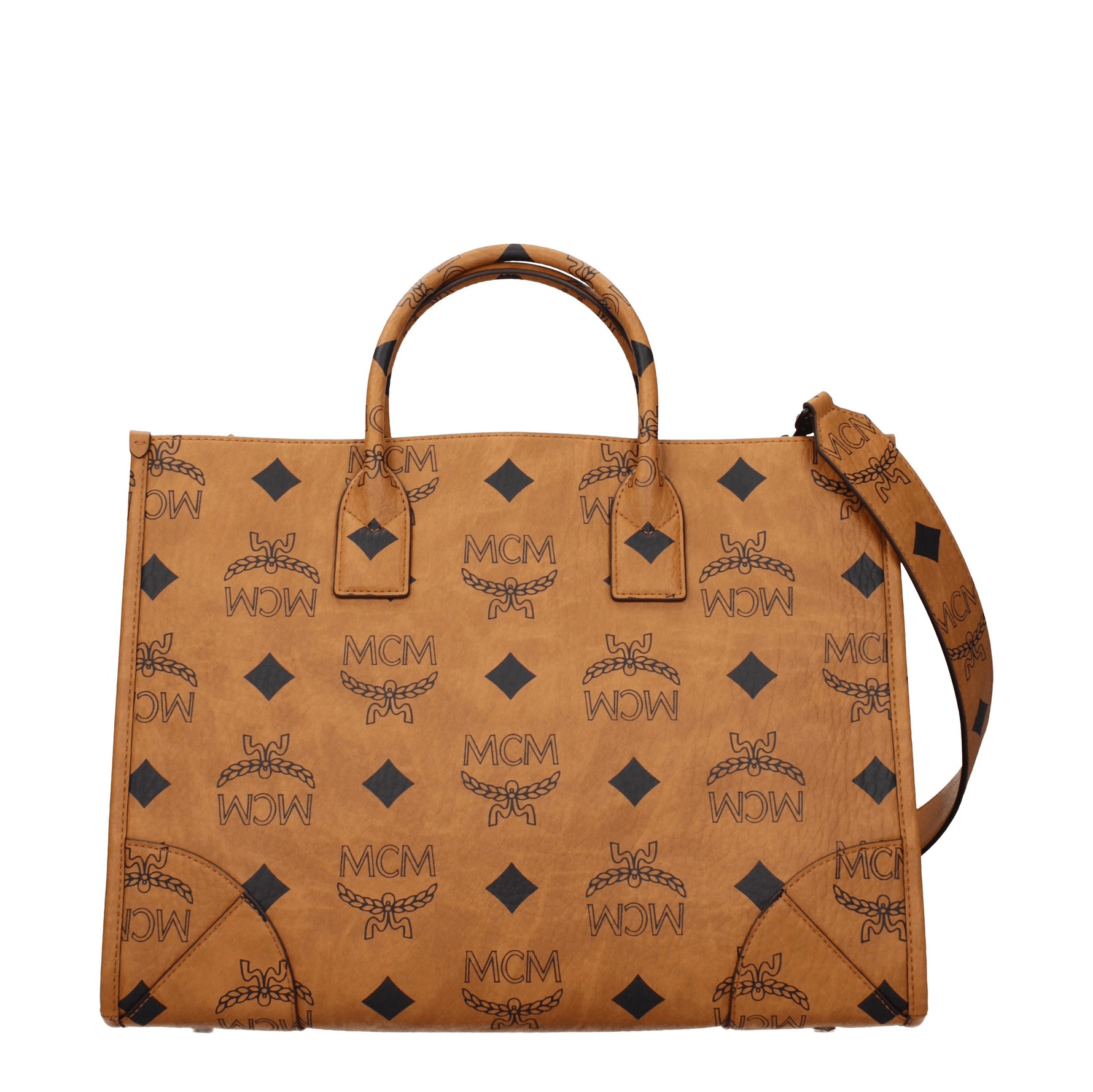 MCM Borse a Mano Donna Pelle Marrone Cognac