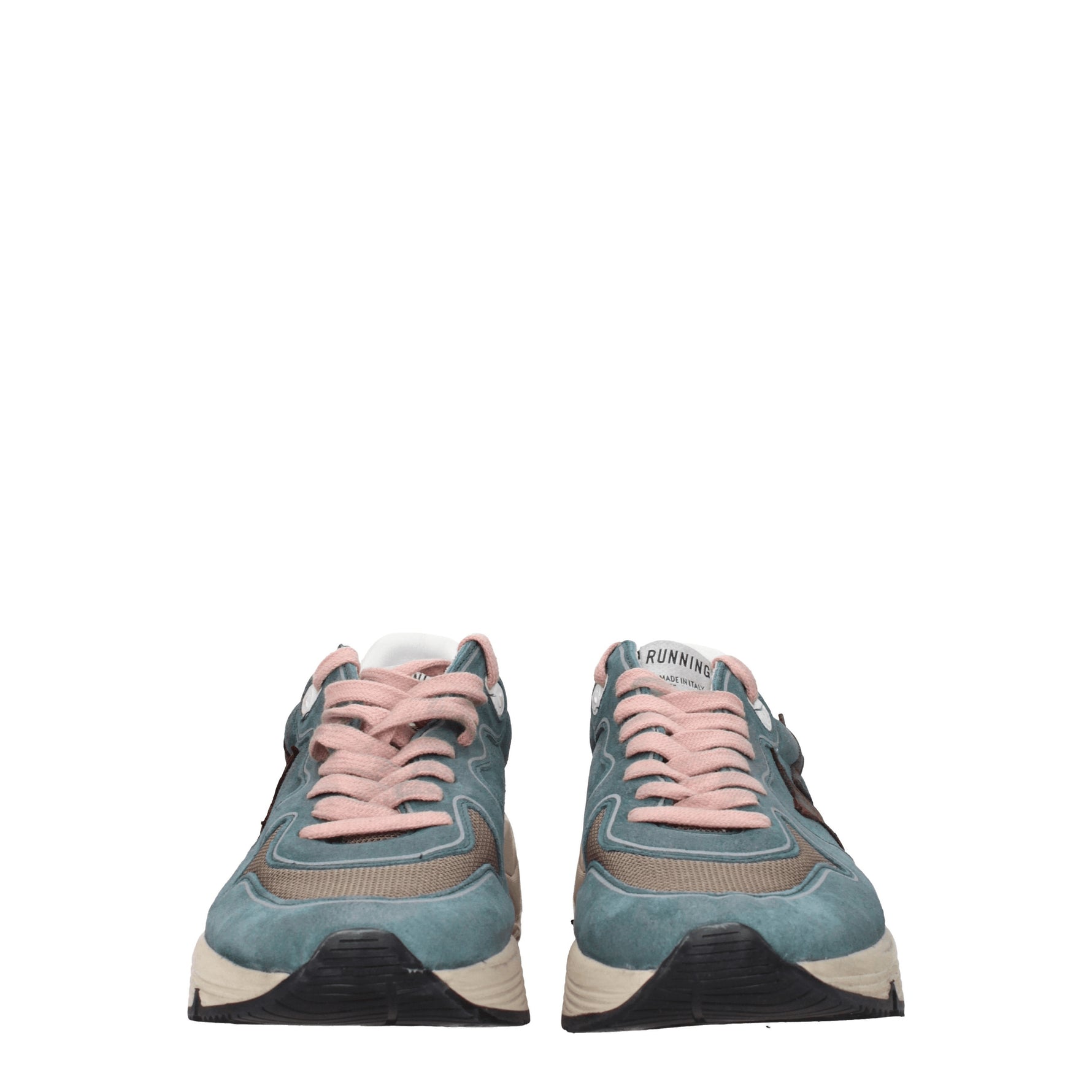 Golden Goose Sneakers running sole Uomo Camoscio Verde Verde Ultra Marino