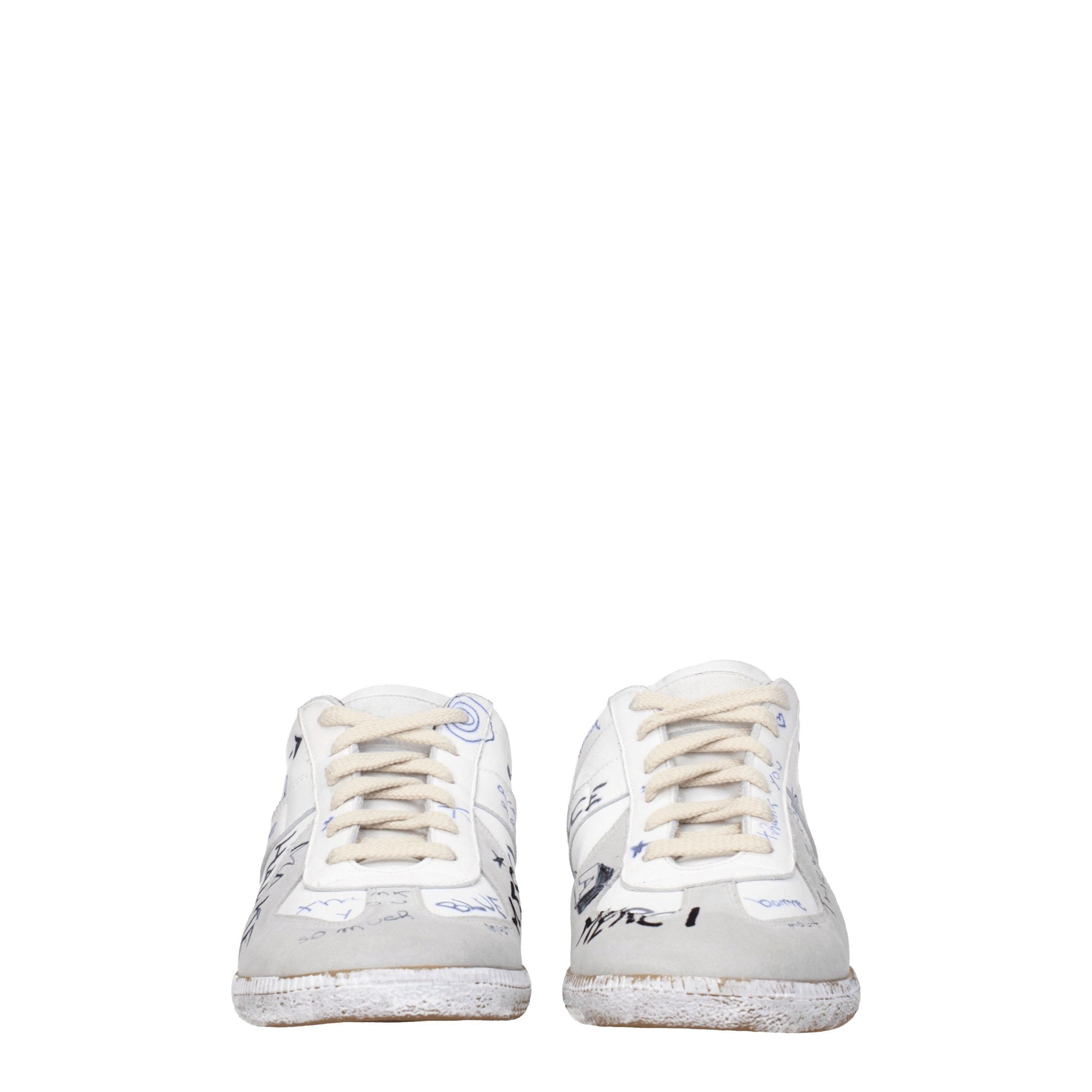 Maison Margiela Sneakers Uomo Pelle Bianco Grigio