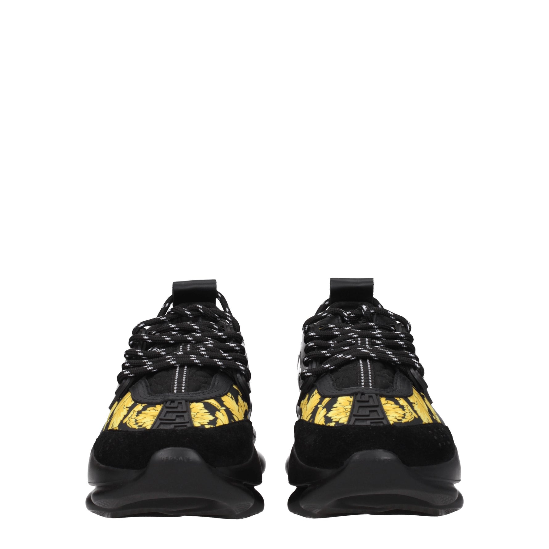 Versace Sneakers chain Uomo Tessuto Nero Oro