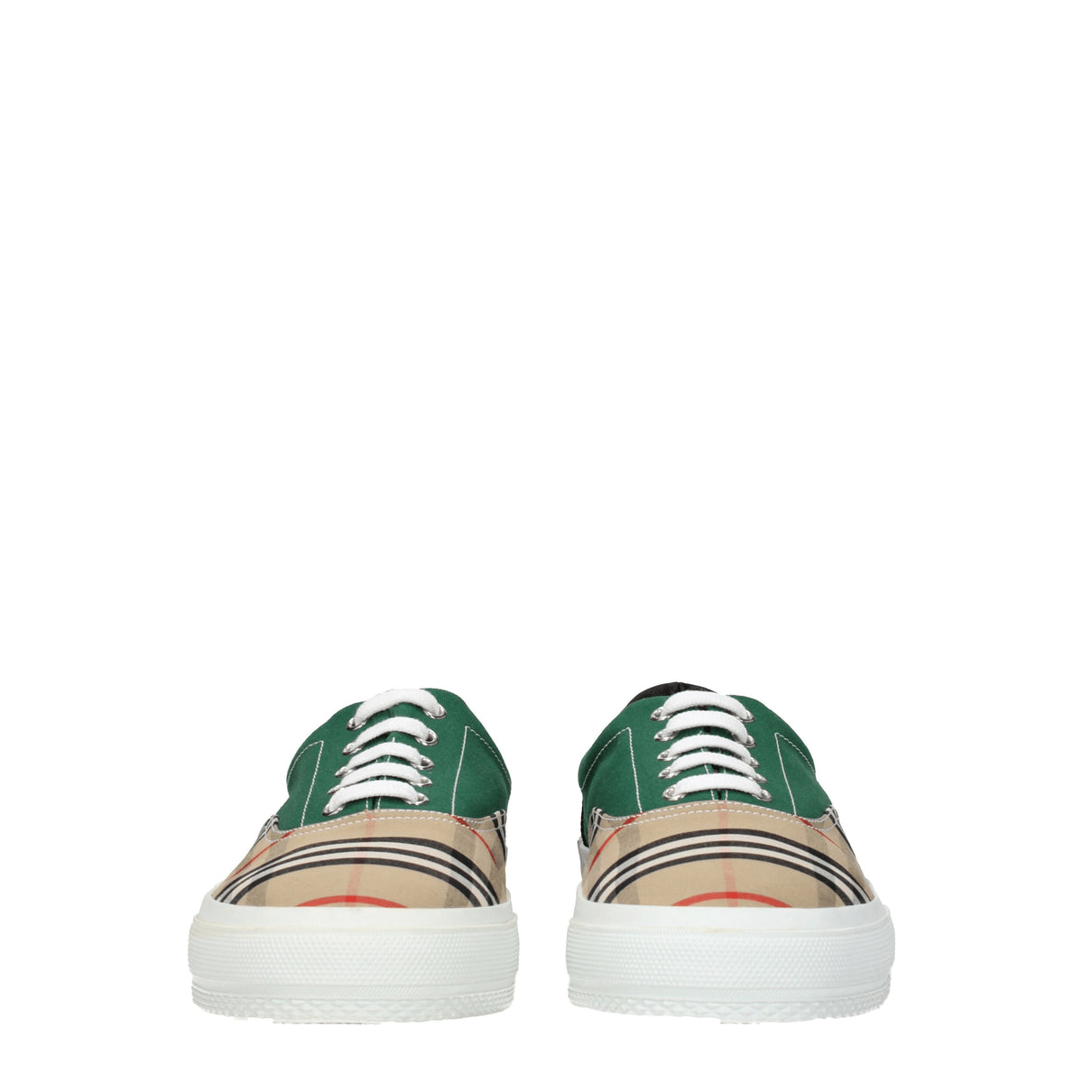 Burberry Sneakers Uomo Tessuto Beige Verde