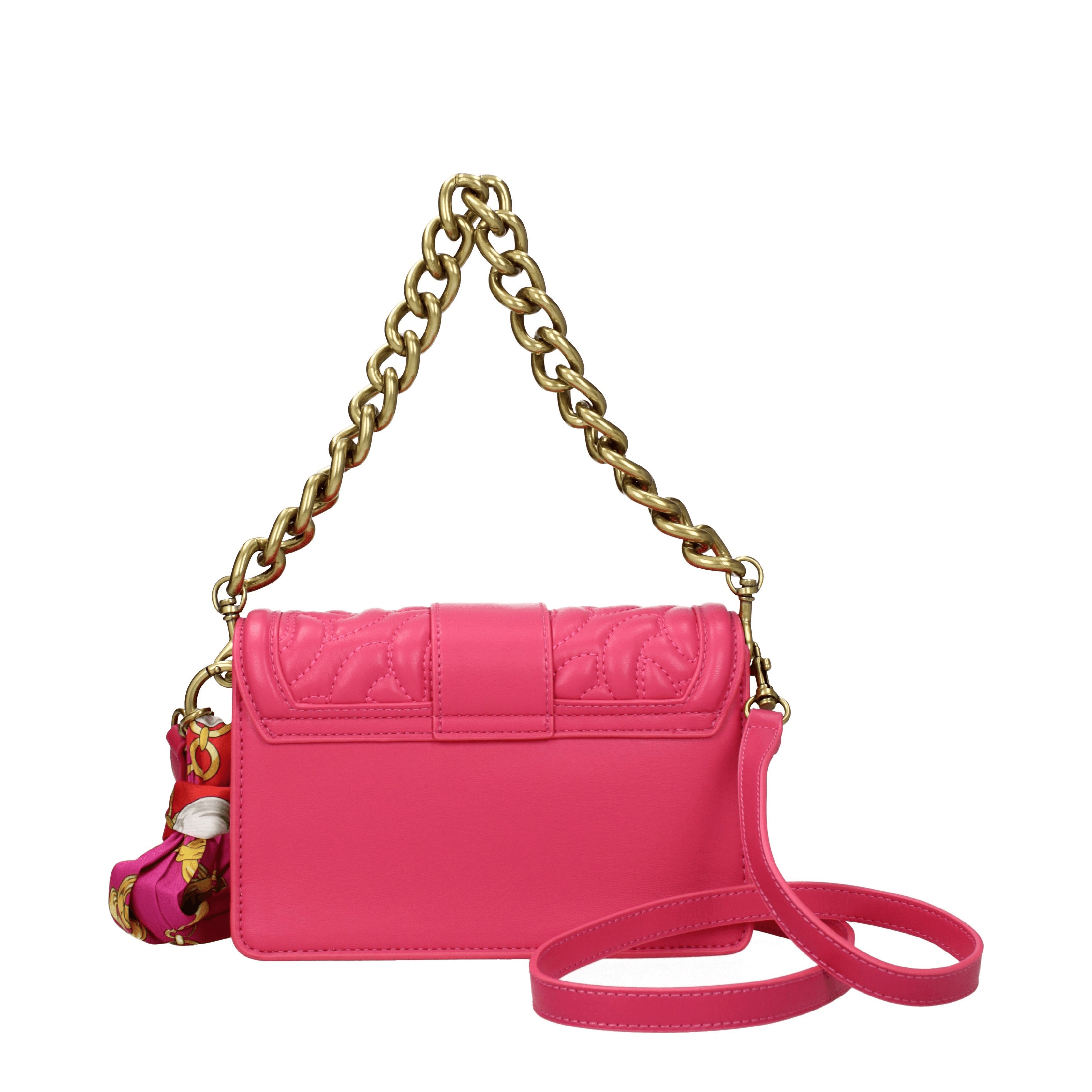 VERSACE JEANS pink & 2024 gold vegan leather (Polyurethane) handbag ITALY