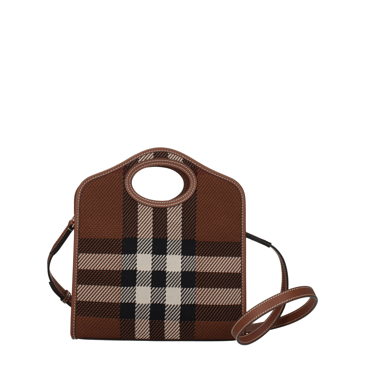 Burberry Borse a Mano Donna Tessuto Marrone