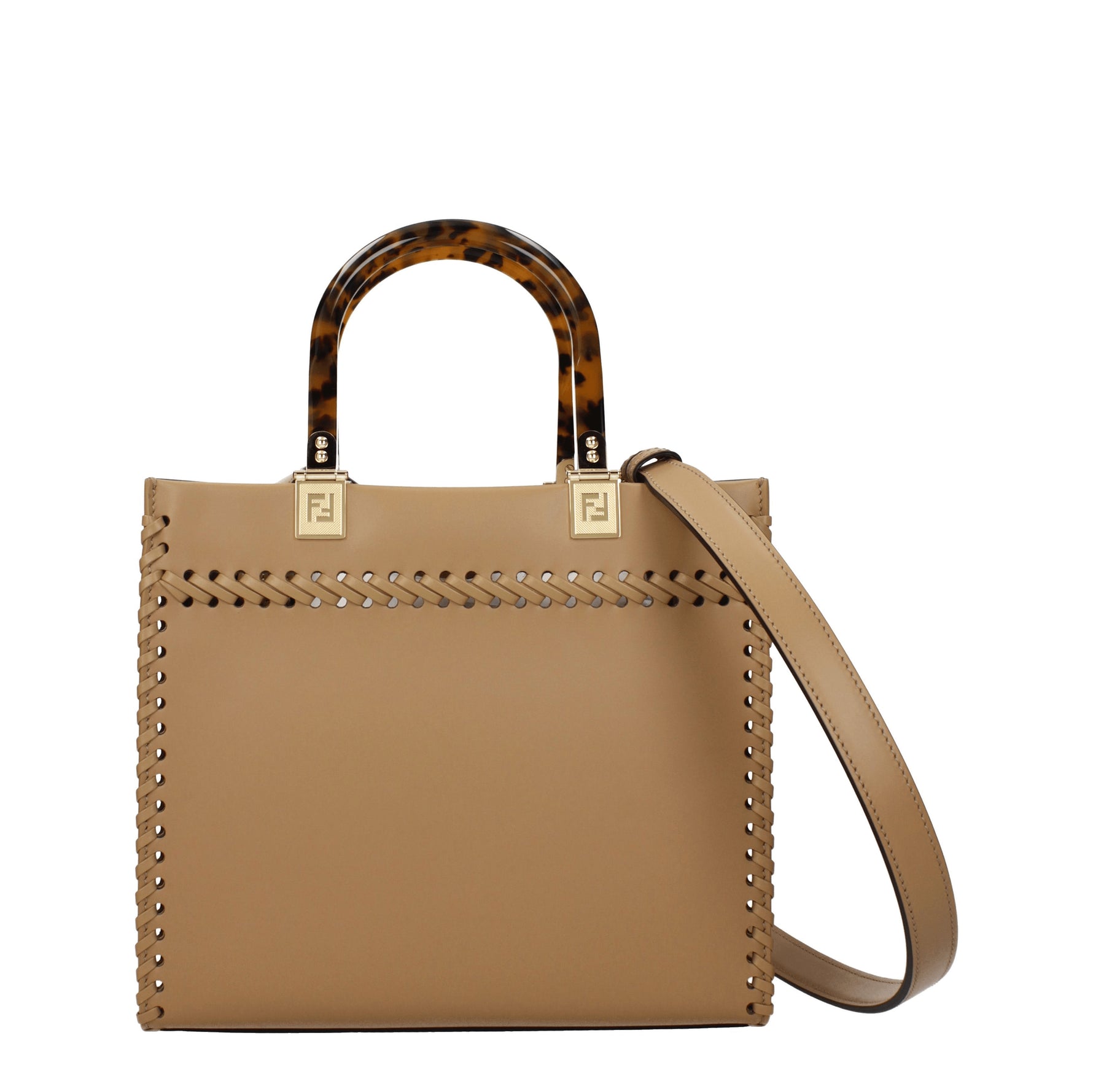 Fendi Borse a Mano sunshine Donna Pelle Beige