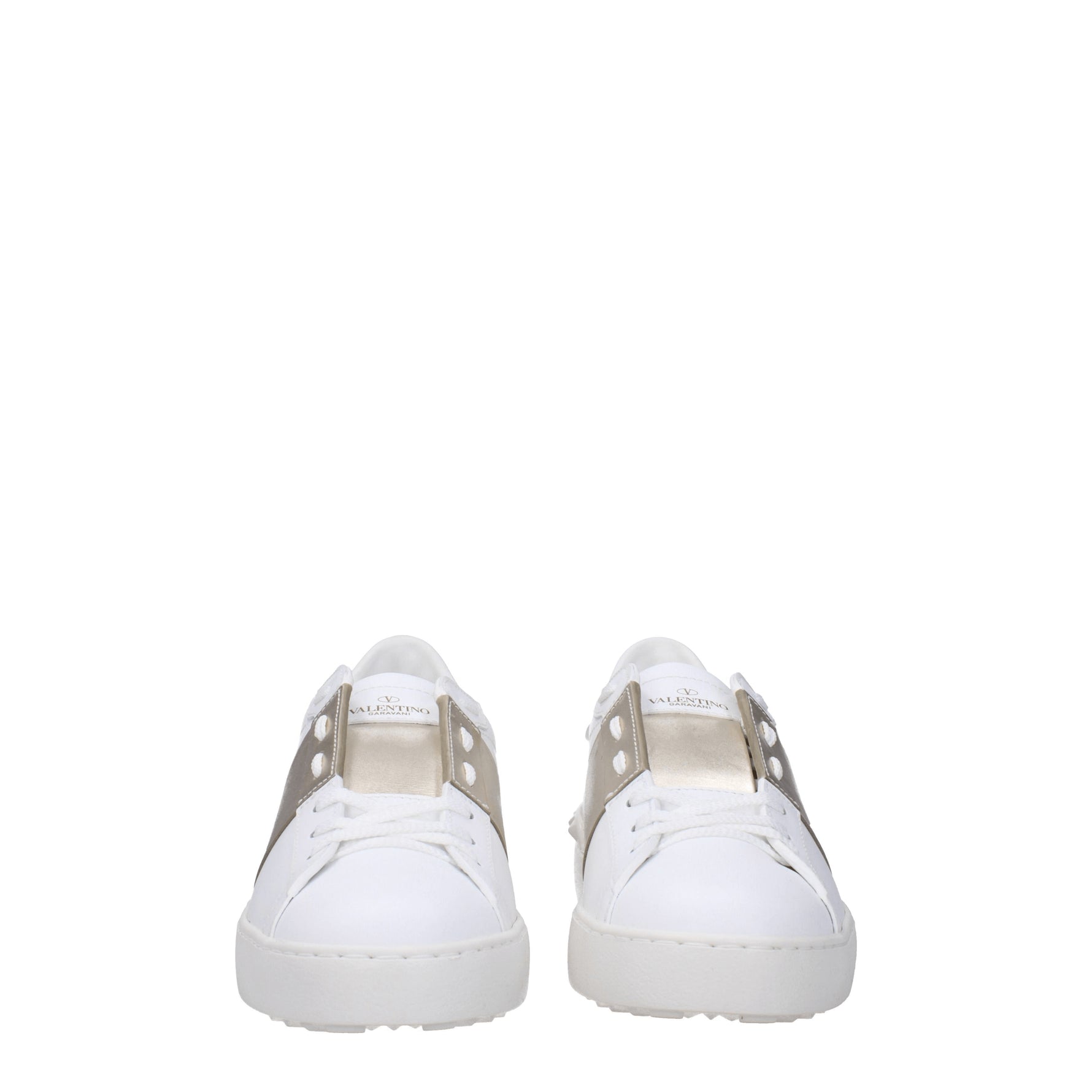 Valentino Garavani Sneakers Donna Pelle Bianco Oro