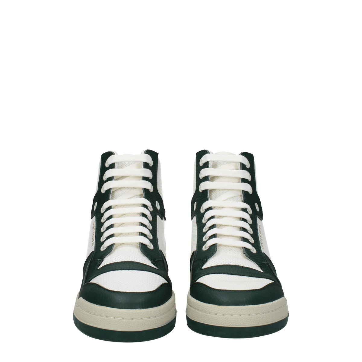 Saint Laurent Sneakers Donna Pelle Bianco Verde Scuro