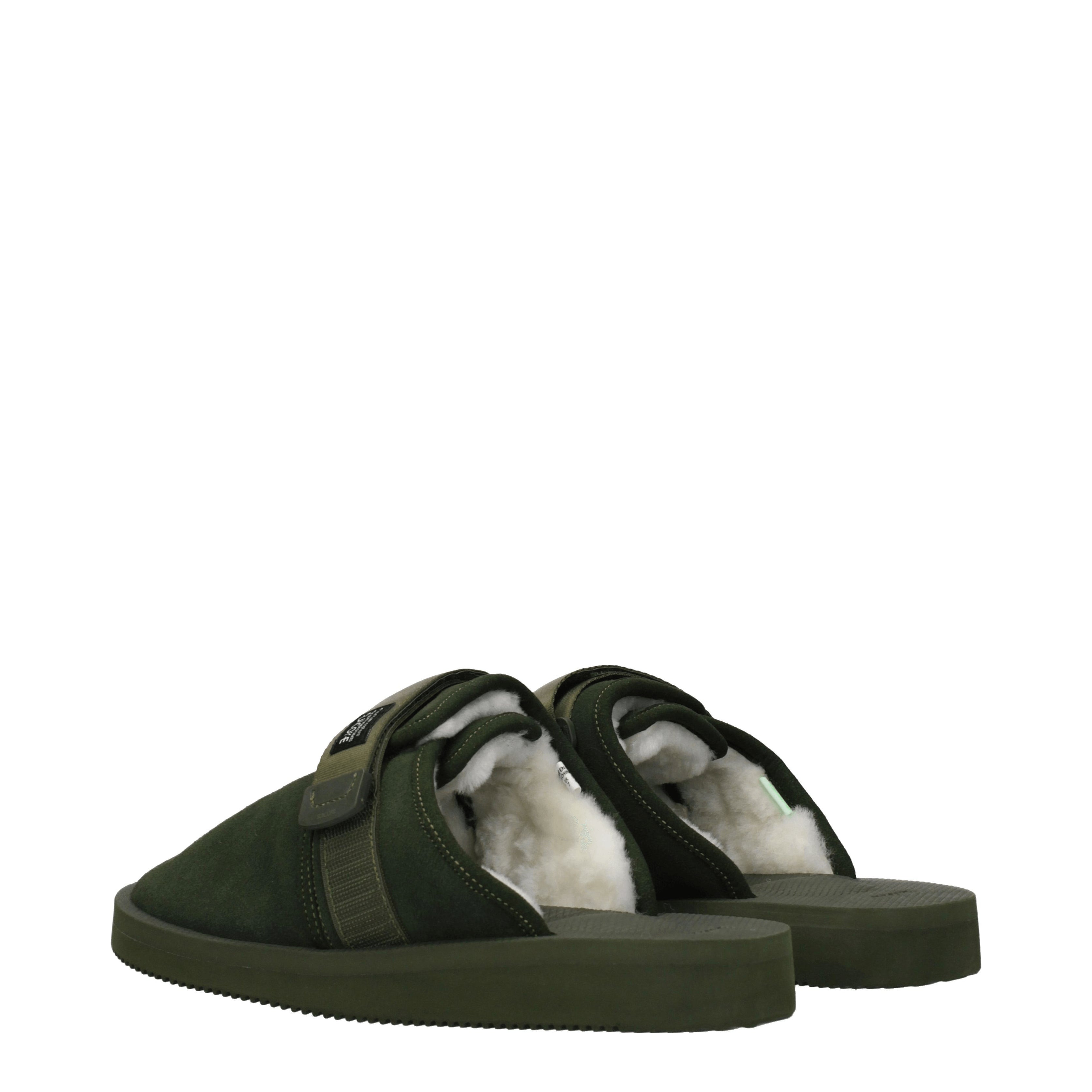 Suicoke Slippers and Clogs Men Suede Green/Olive | B-Exit – B-Exit top shop  online