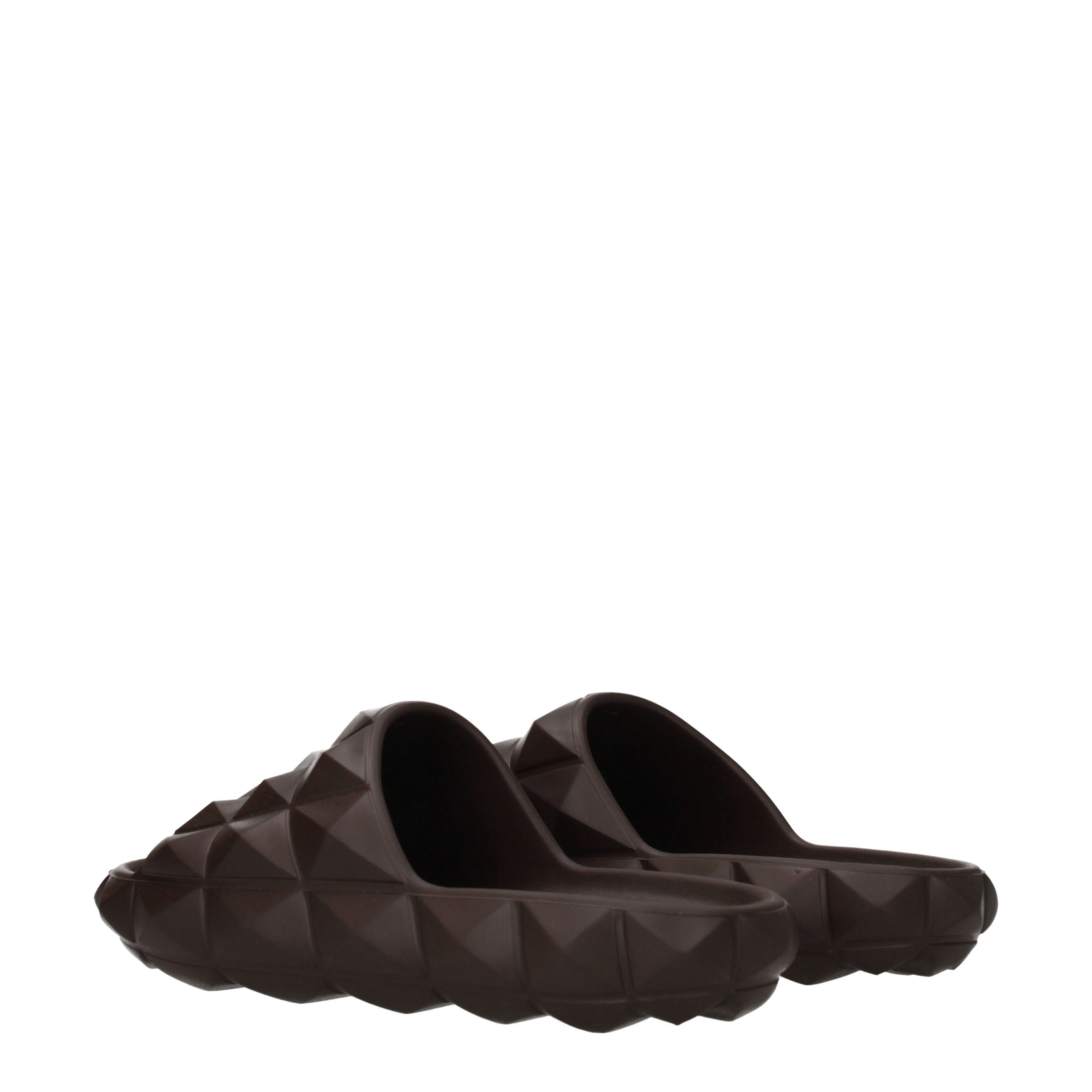 Valentino Garavani Slippers and Clogs Men Rubber Brown/Dark Chocolate |  B-Exit – B-Exit top shop online