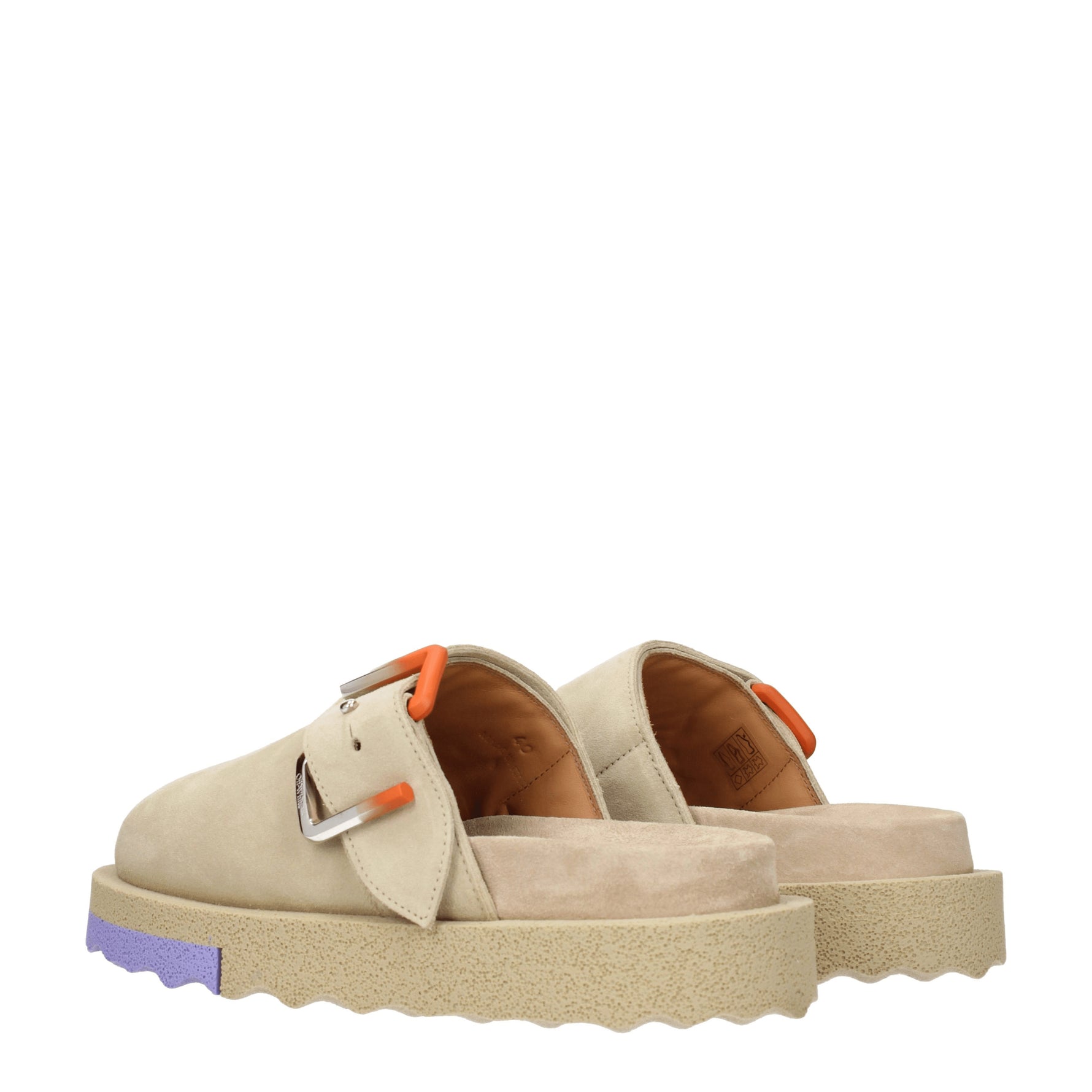 Off-White Ciabatte e Zoccoli Uomo Camoscio Beige Arancione