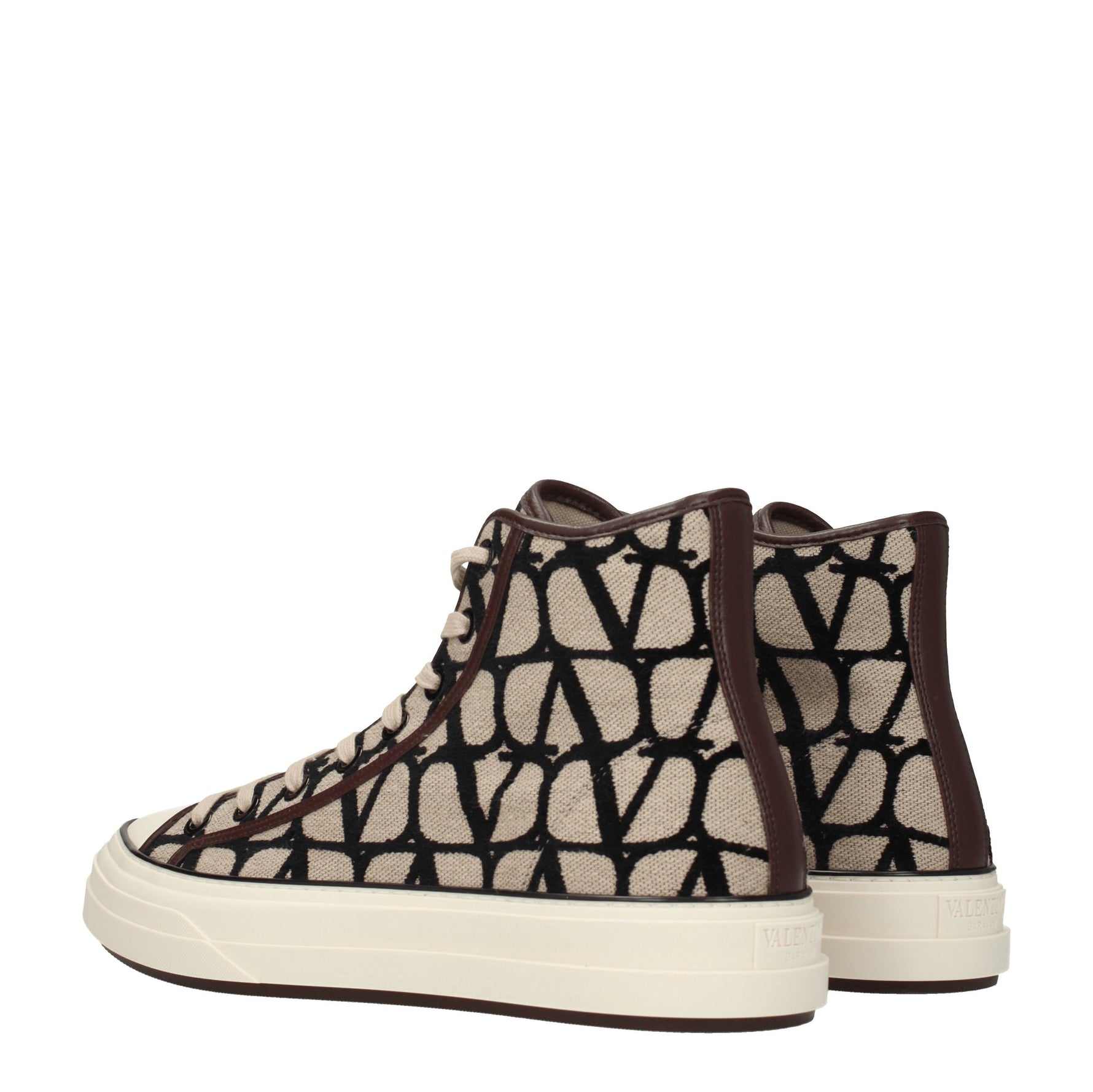 Valentino Garavani Sneakers Uomo Tessuto Beige Nero