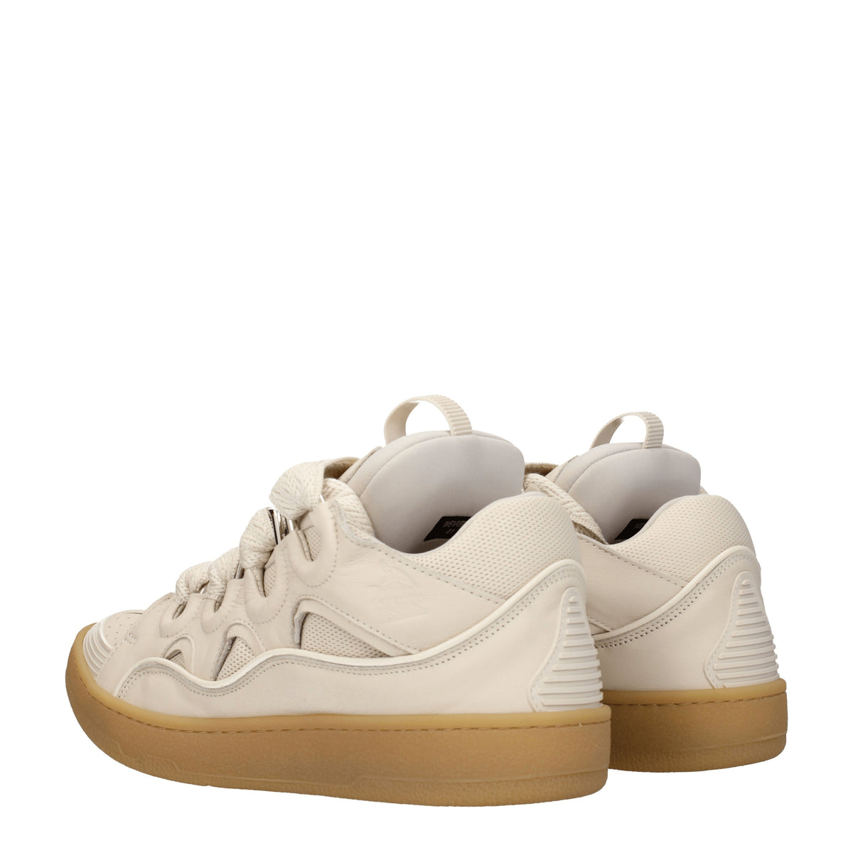 Lanvin Sneakers Uomo Pelle Beige Gesso