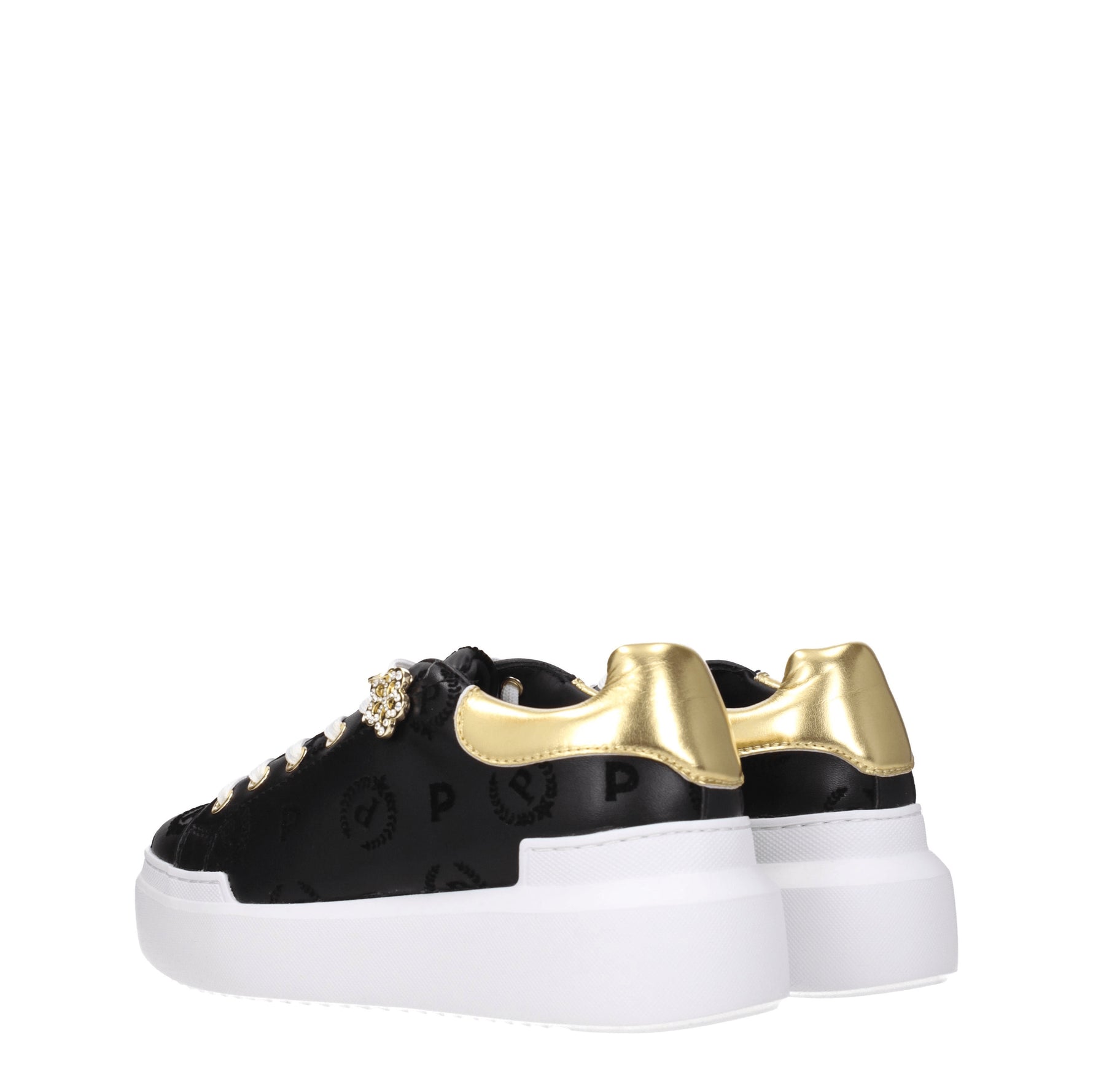 Pollini Sneakers Donna Poliuretano Nero Oro