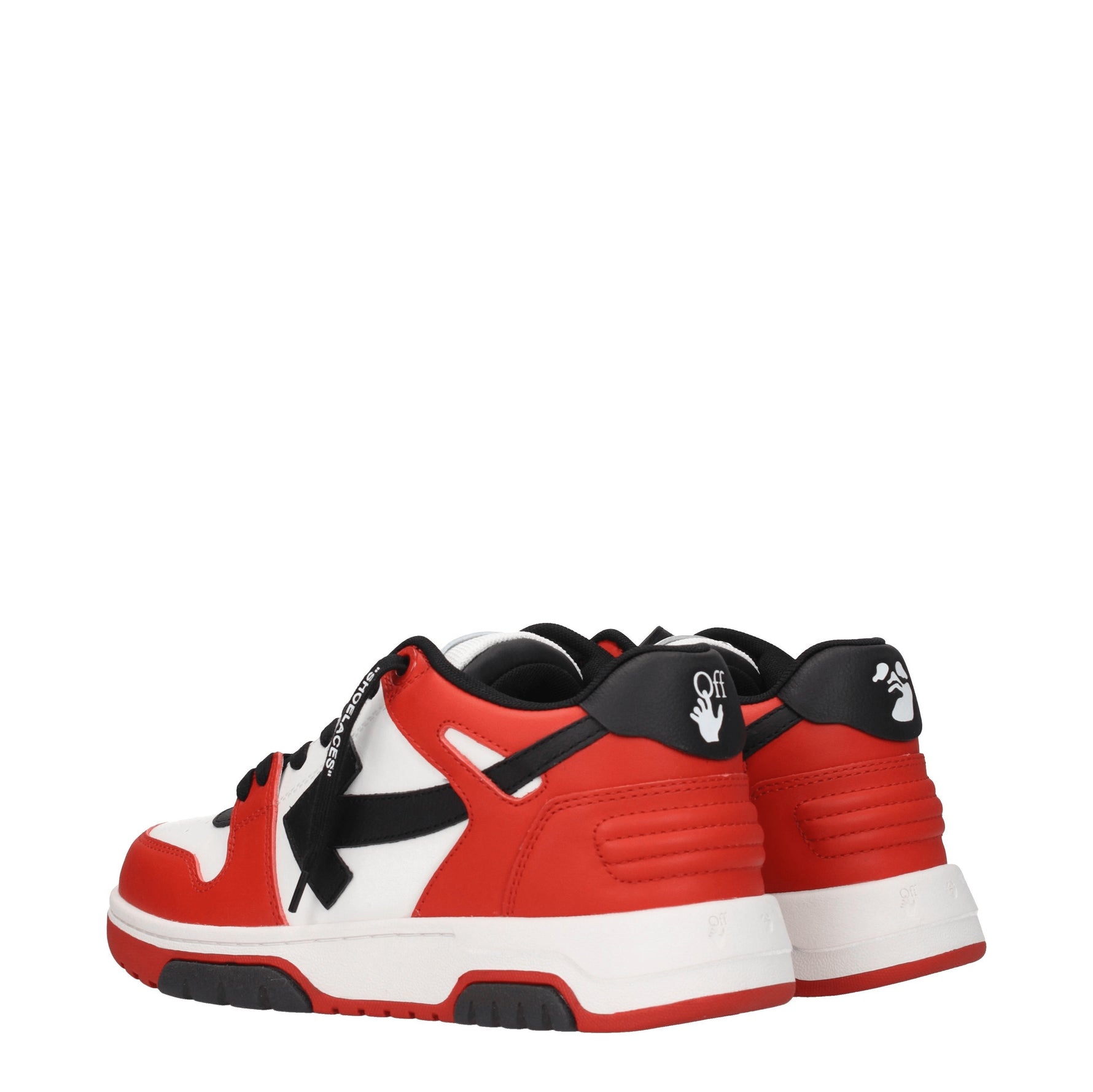 Off-White Sneakers Uomo Pelle Rosso Nero