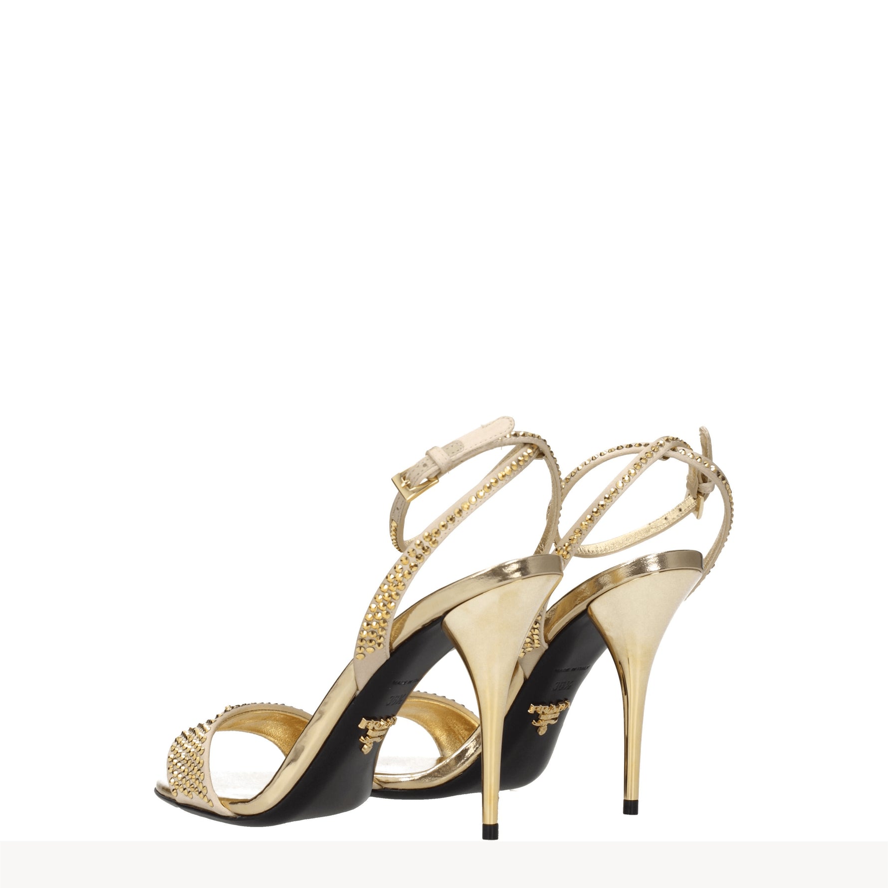 Prada Sandali Donna Raso Oro Platino