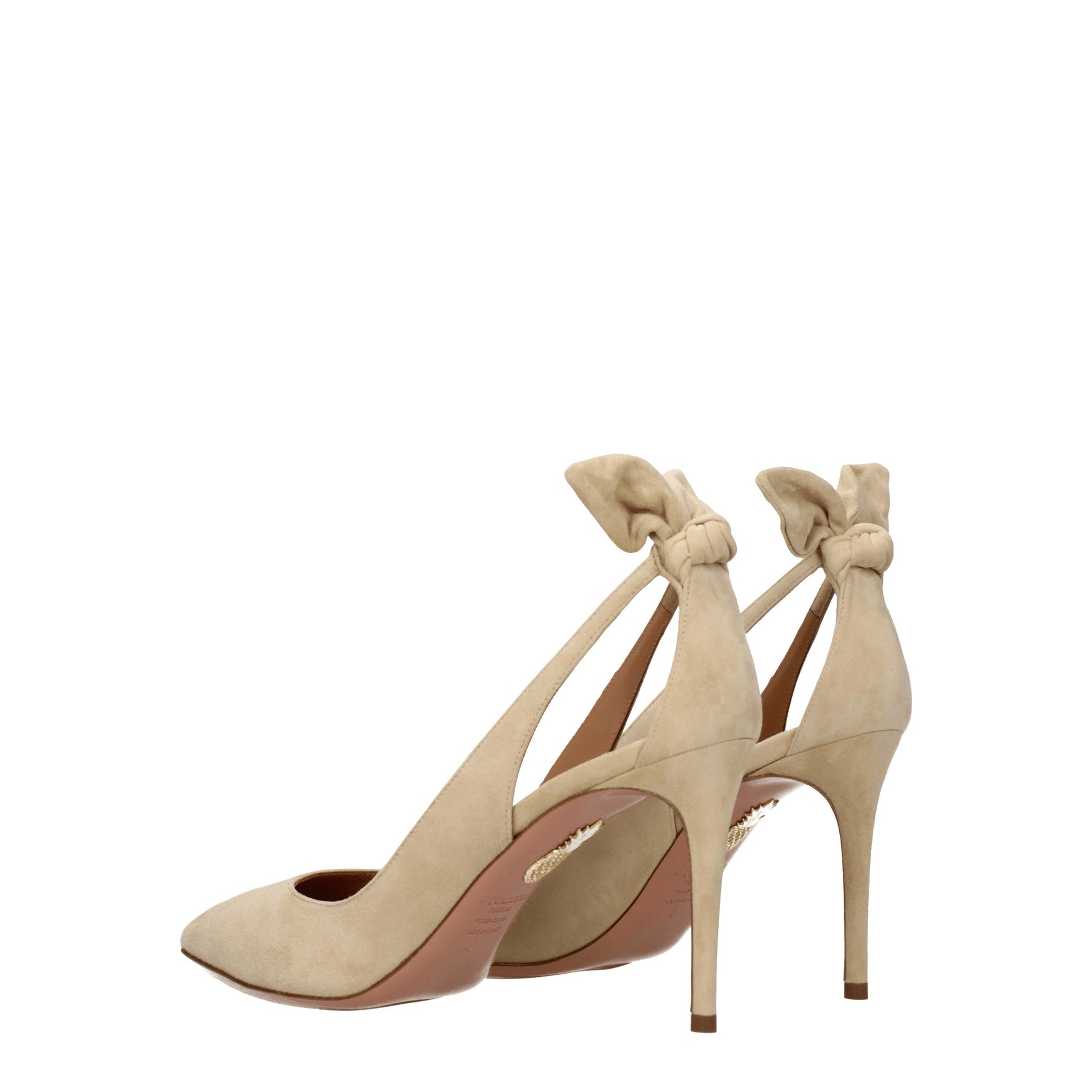 Aquazzura Décolleté bow tie Donna Camoscio Beige Rosa Carne