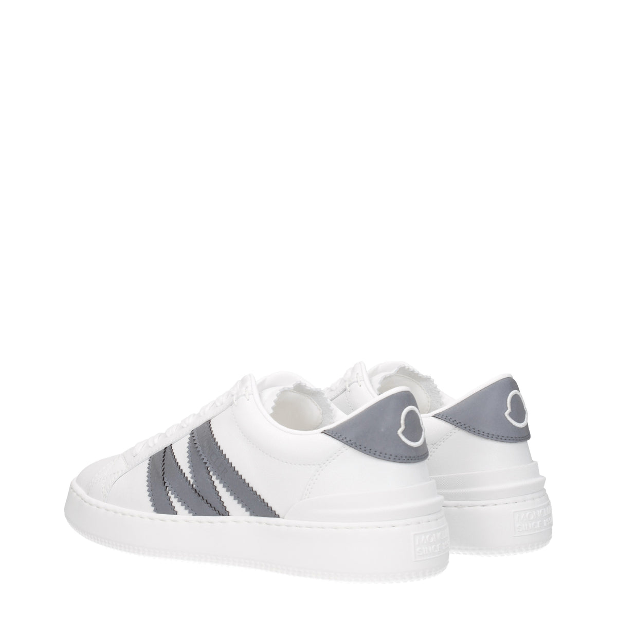 Moncler Sneakers Donna Pelle Bianco Argento