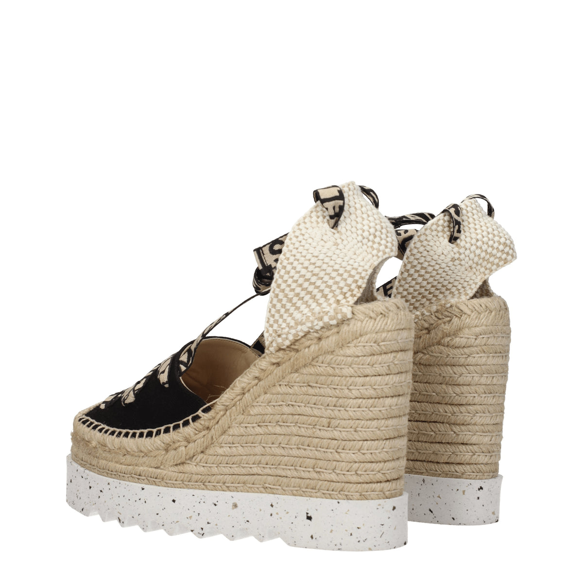 Stella McCartney Zeppe Donna Tessuto Nero Naturale