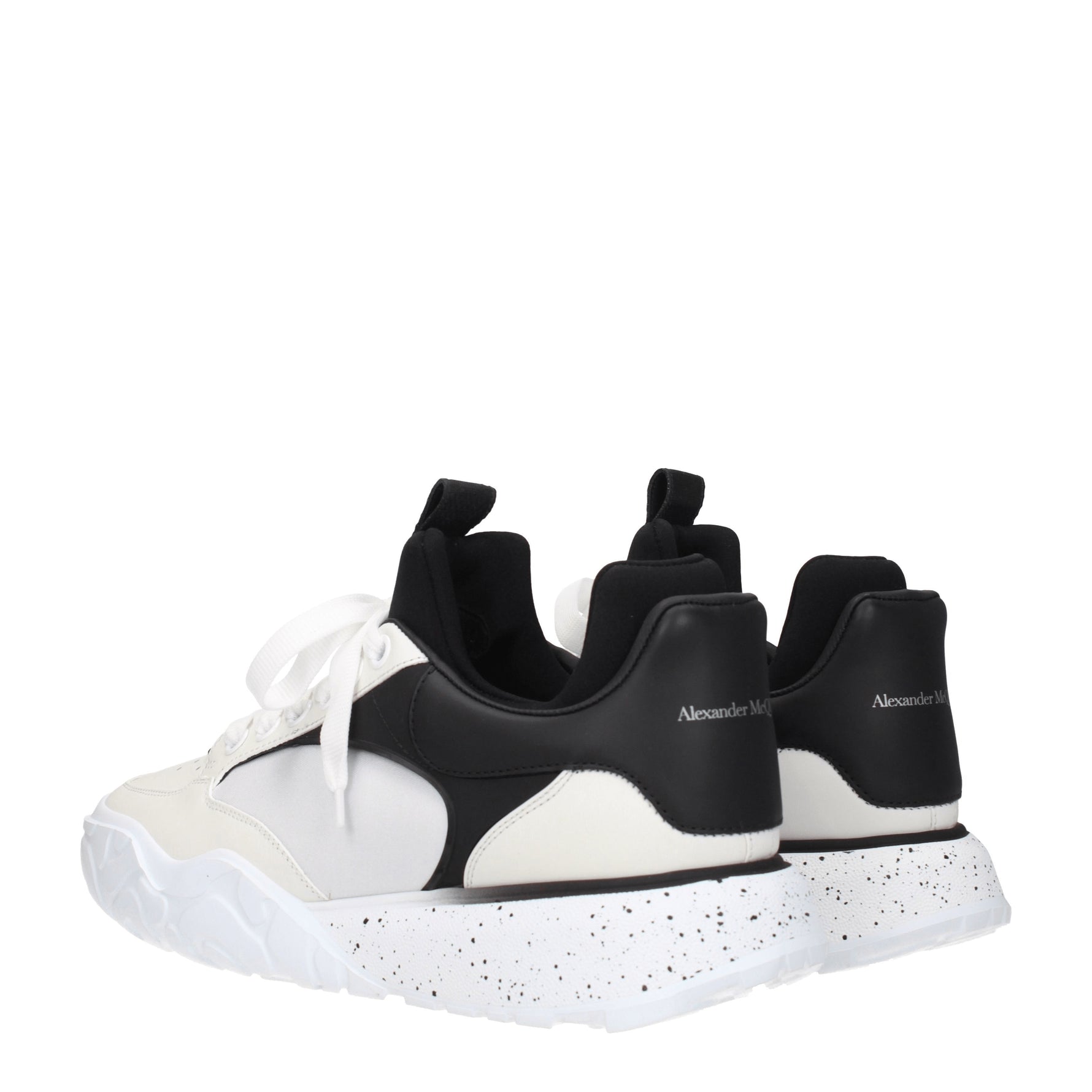 Alexander McQueen Sneakers Uomo Pelle Bianco Nero