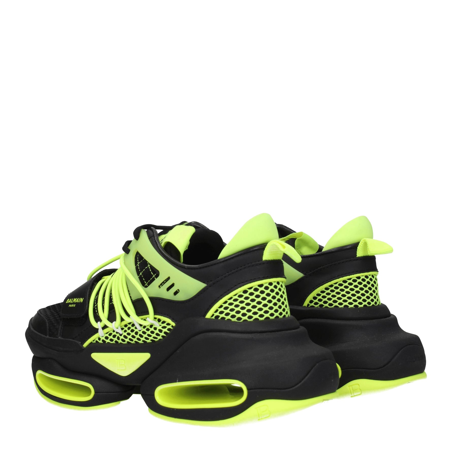 Balmain Sneakers b bold Uomo Tessuto Nero Verde Fluo