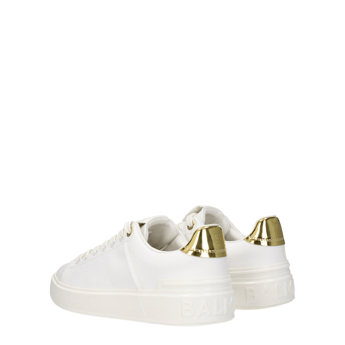 Balmain Sneakers Donna Tessuto Bianco Oro