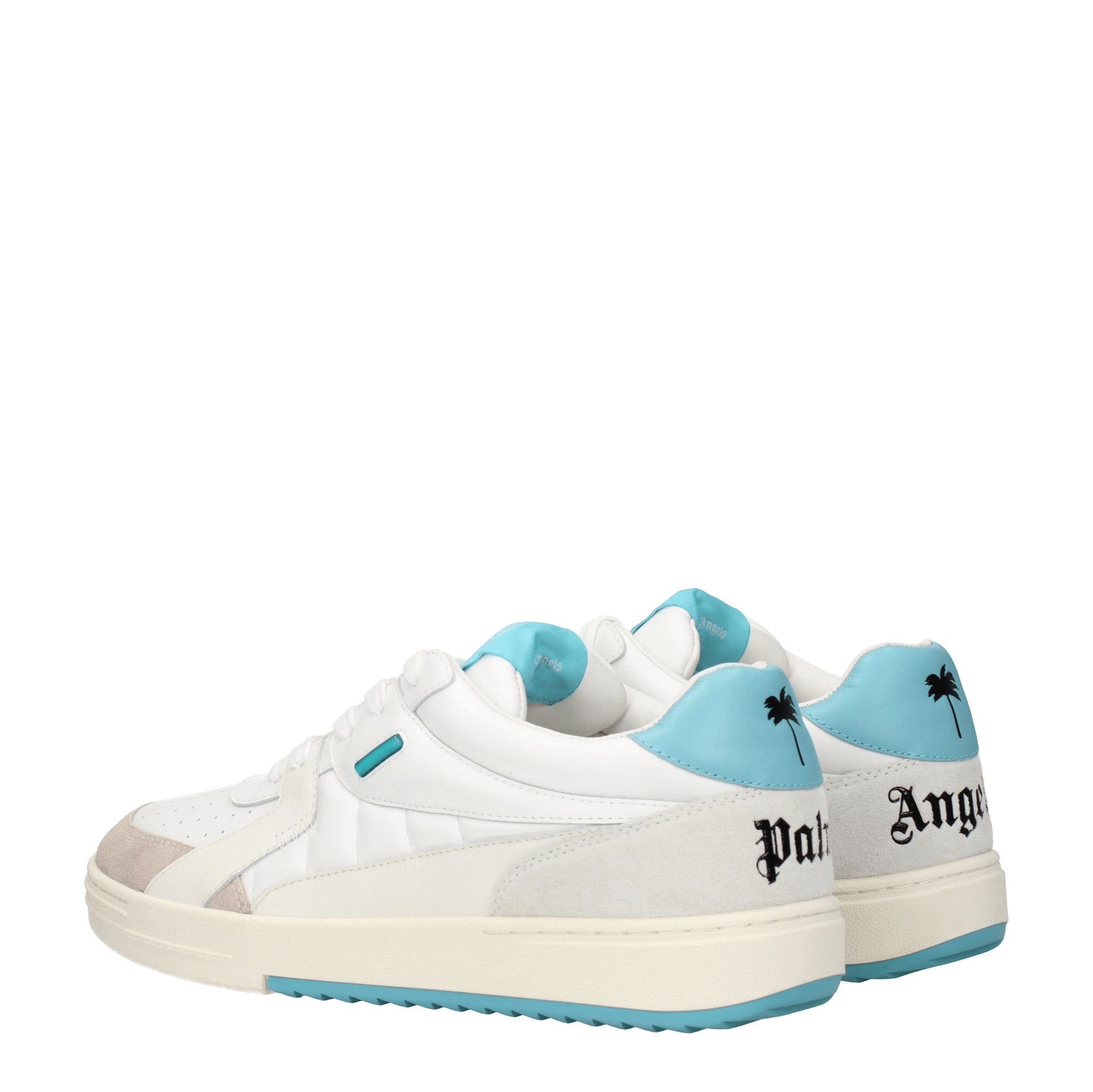 Palm Angels Sneakers Uomo Pelle Bianco Celeste