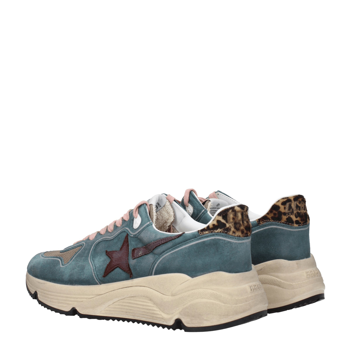 Golden Goose Sneakers running sole Uomo Camoscio Verde Verde Ultra Marino