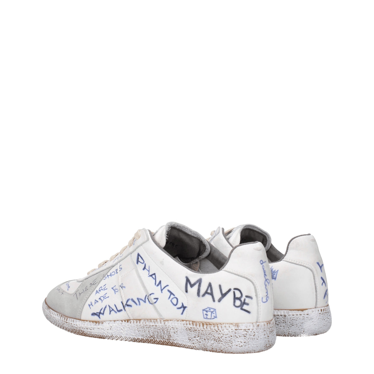 Maison Margiela Sneakers Uomo Pelle Bianco Grigio